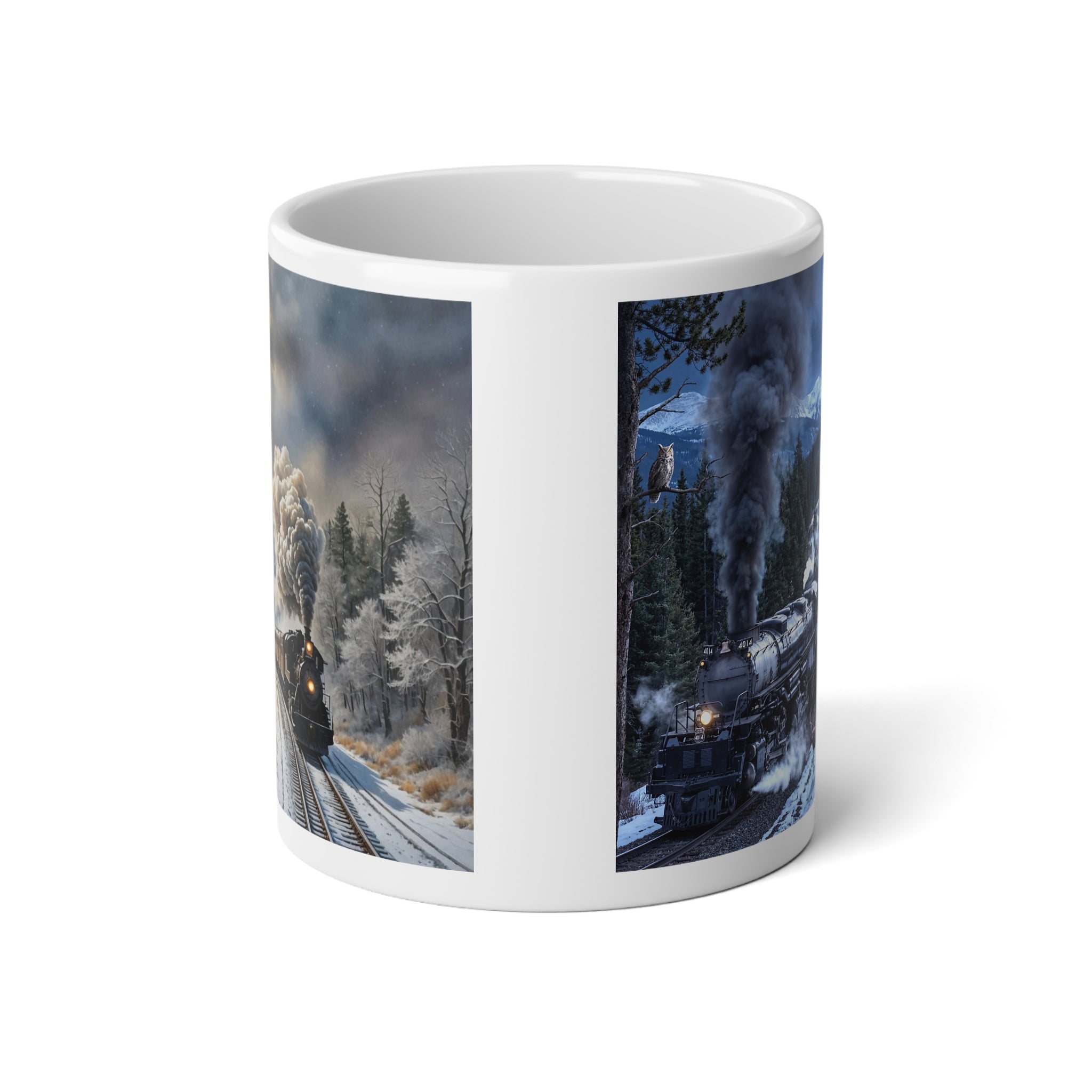 20oz Jumbo Mug - Vintage Steam Train Winter Landscape Coffee Cup