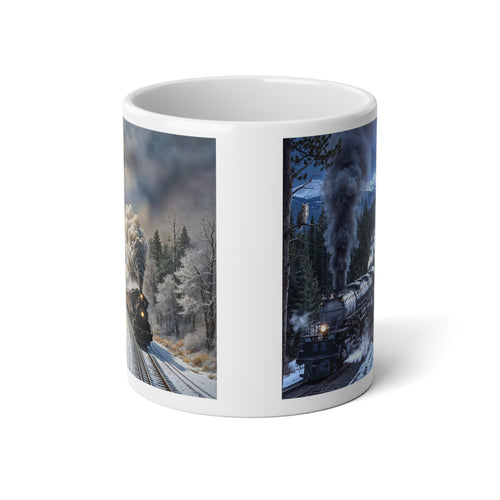 20oz Jumbo Mug - Vintage Steam Train Winter Landscape Coffee Cup