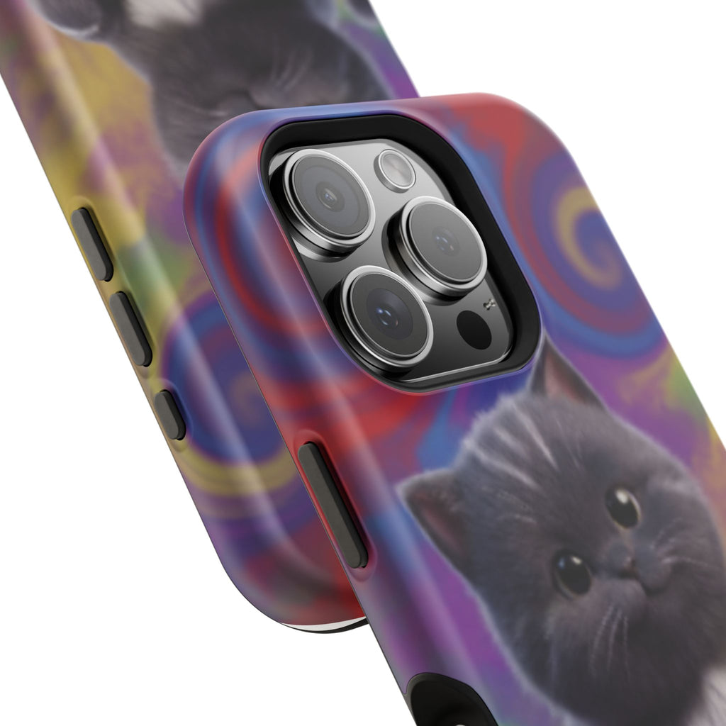 Kawaii Gray Kitten phone case | Impact-Resistant Case