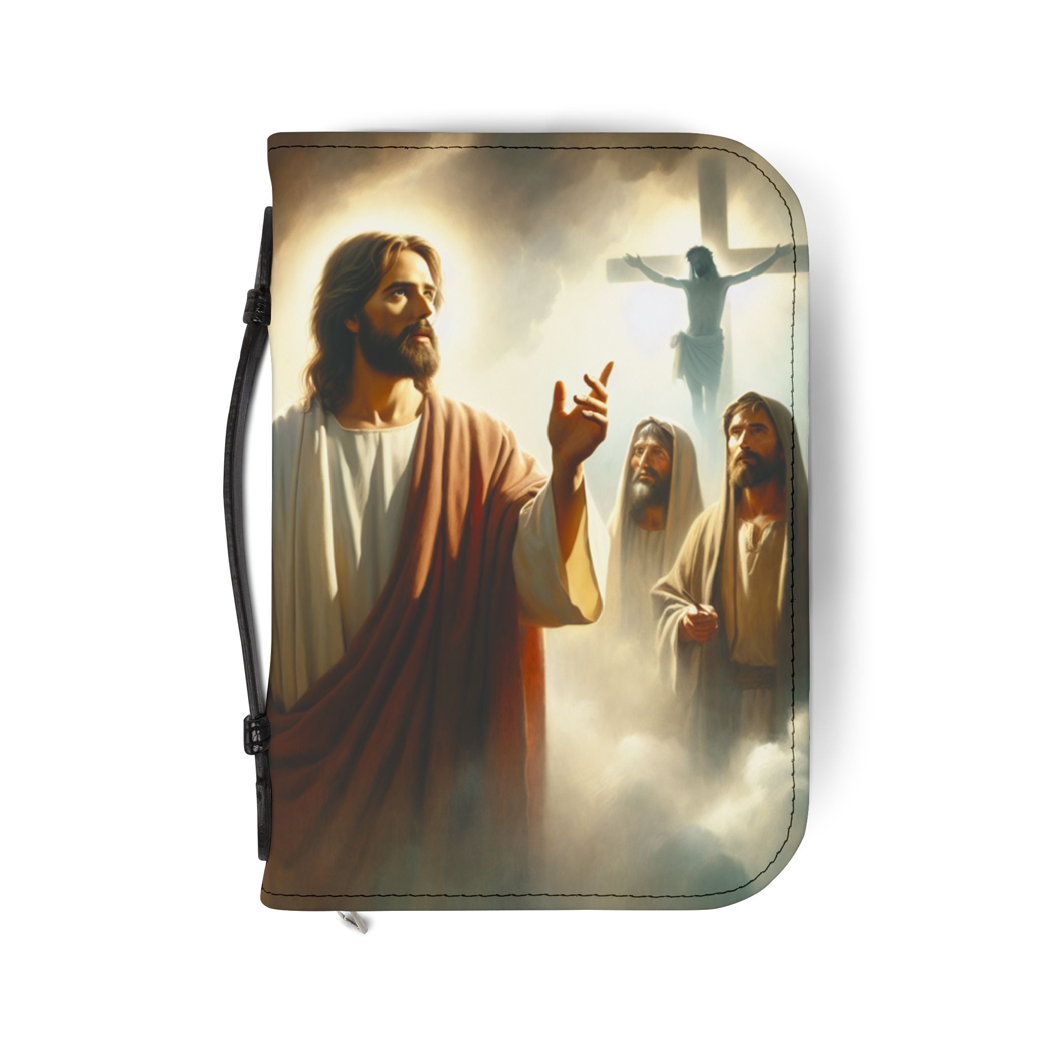 Bible Cover/Jesus Crucifixion/Personalized /100% PU Leather/ Zippered Cover