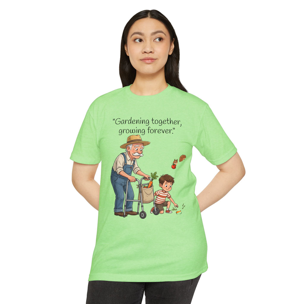 Gardening Together T-Shirt — "Gardening together, growing forever." Grandparent & Child Garden Tee