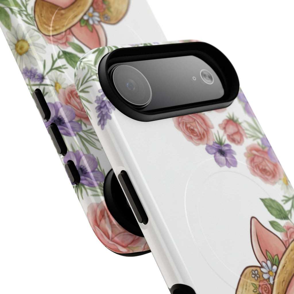 Piglet in Straw Hat Floral Phone Case