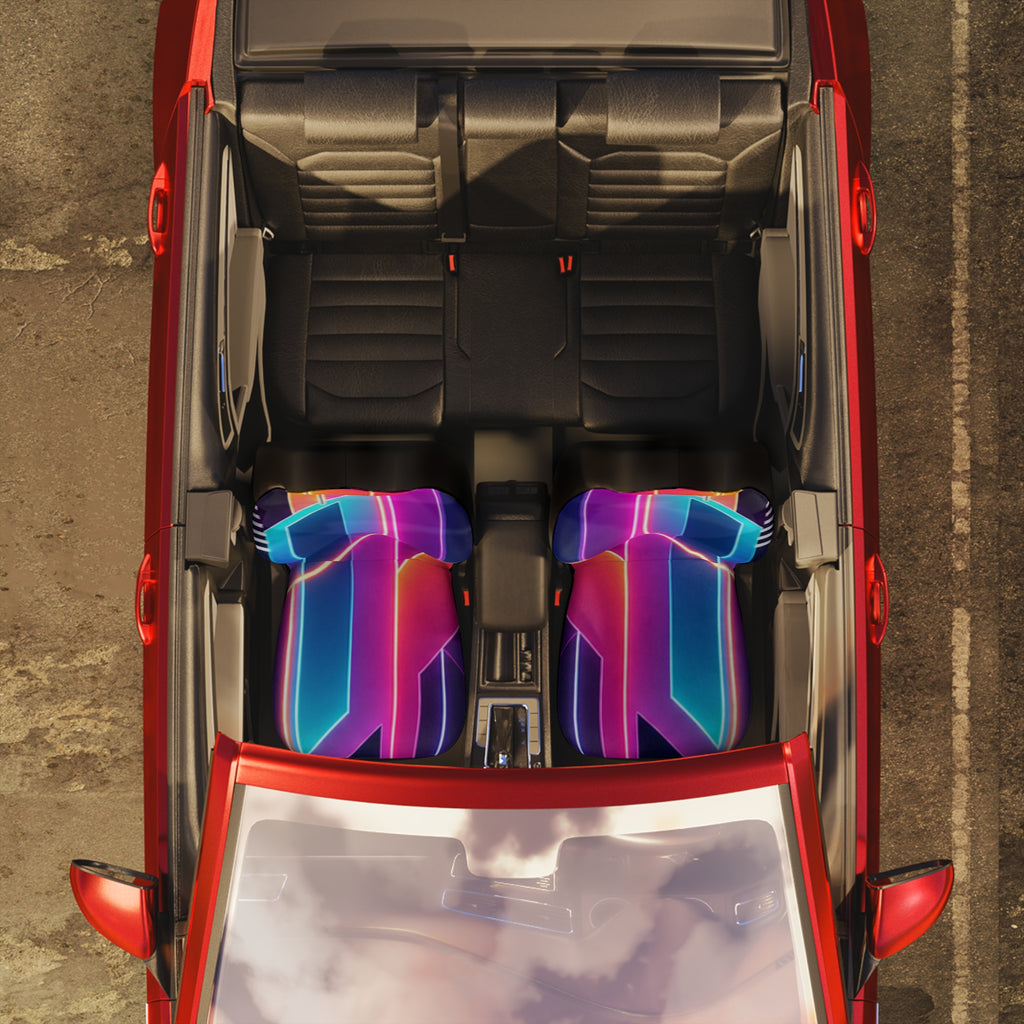 Neon Retro Geometric Car Seat Covers | Polyester