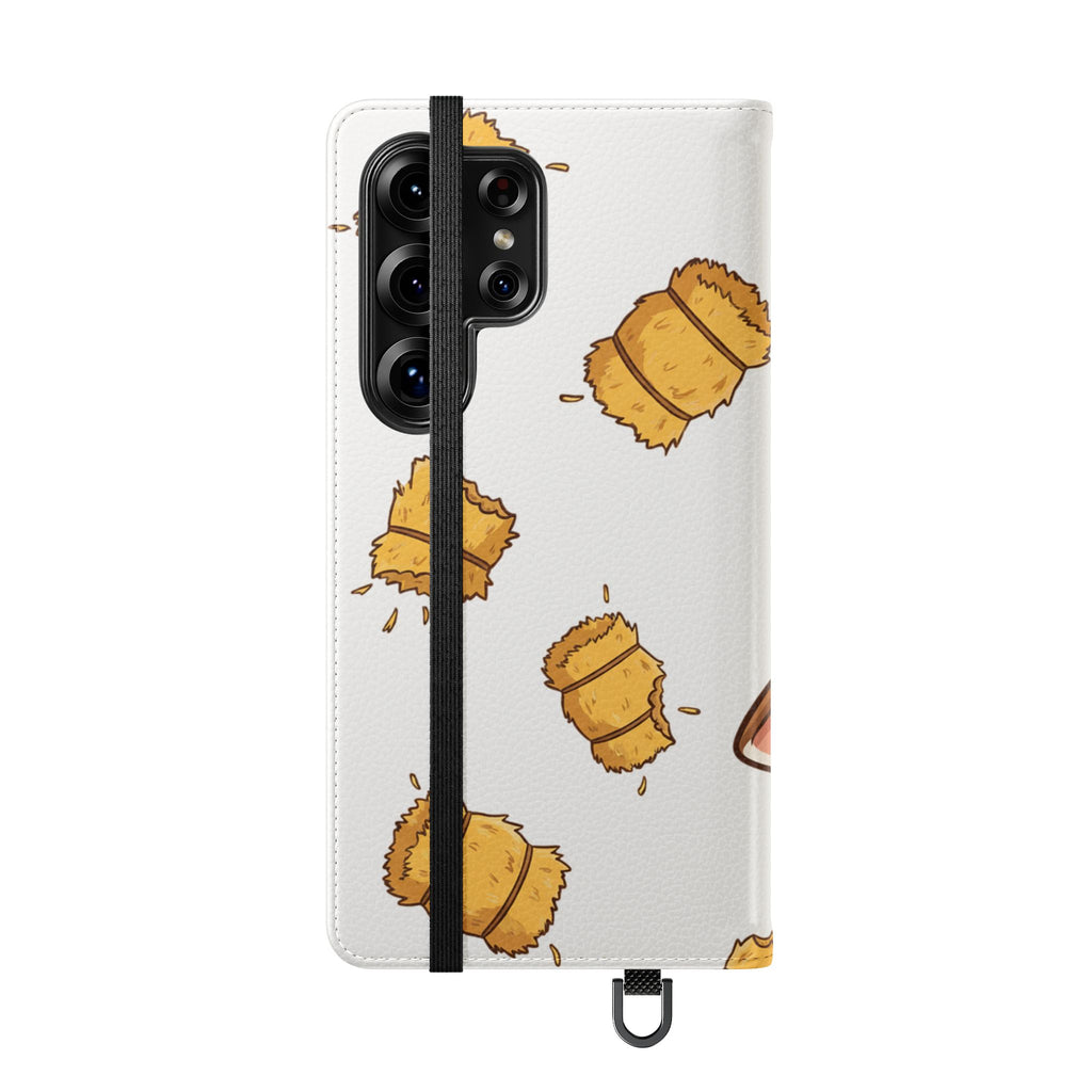 Cow & Hay Pattern Flip Case/ Cute Farm Animal Phone Wallet