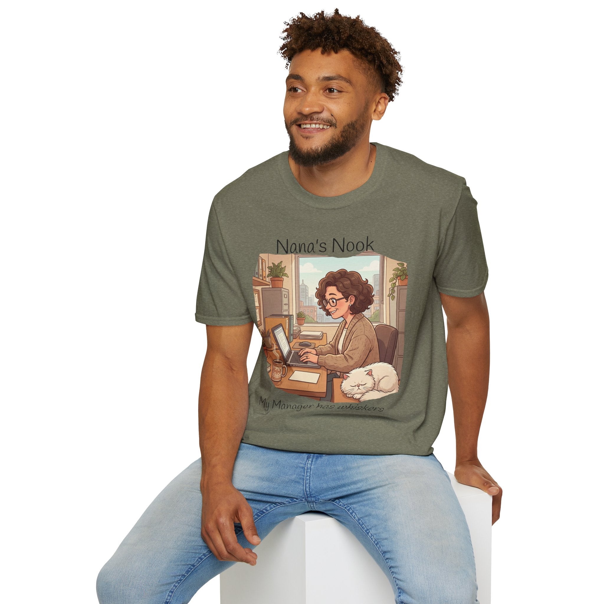 T-Shirt / "Nana's Nook: My Manager Has Whiskers" Cozy Grandma Cat Lover Tee