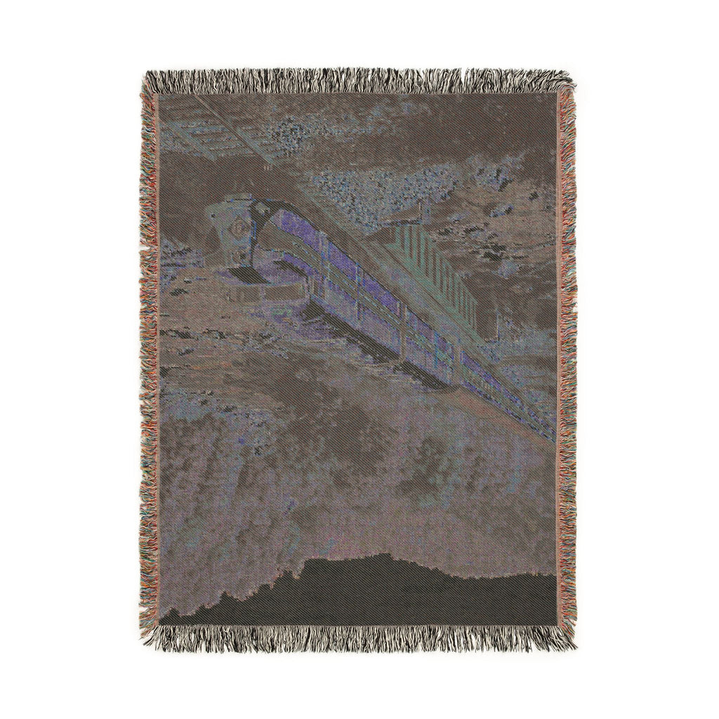 Vintage Passenger Train Woven Blanket | Scenic Rail Landscape