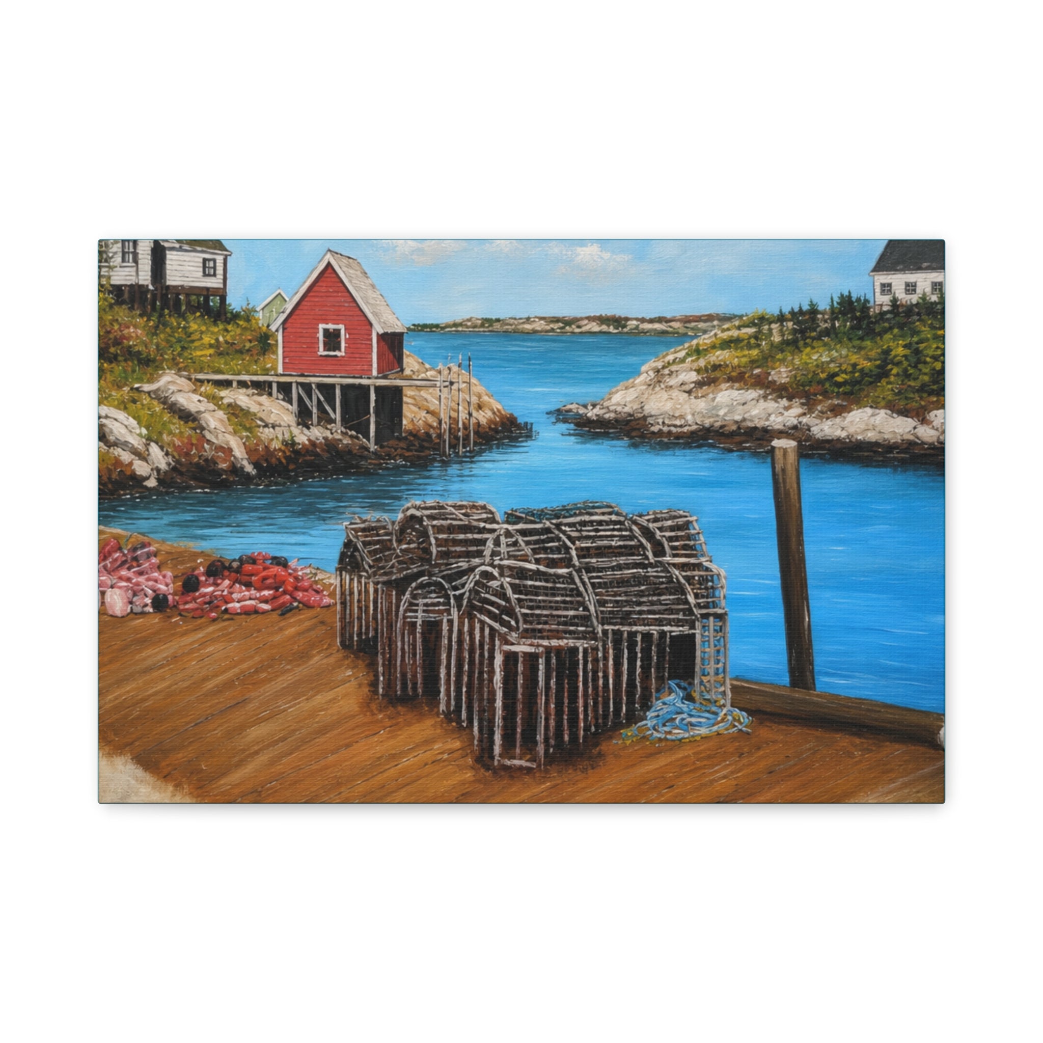 Coastal Harbor Scene/ Matte Canvas