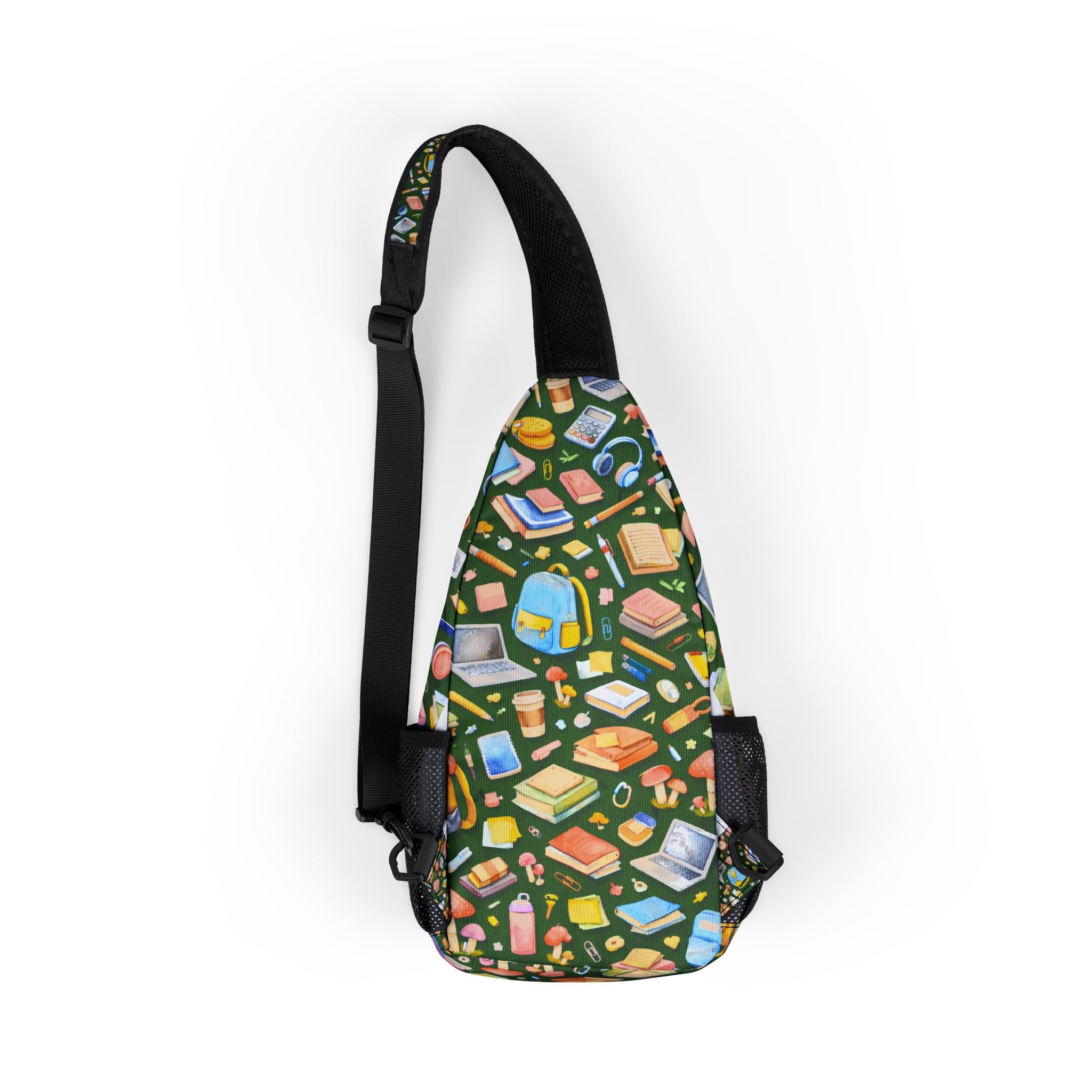 Colorful Books Pattern Chest Bag | Booklover Sling Backpack