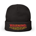 WARNING My Brain Must Have Been Deleted Beanie, Embroidered Text Cuff Hat