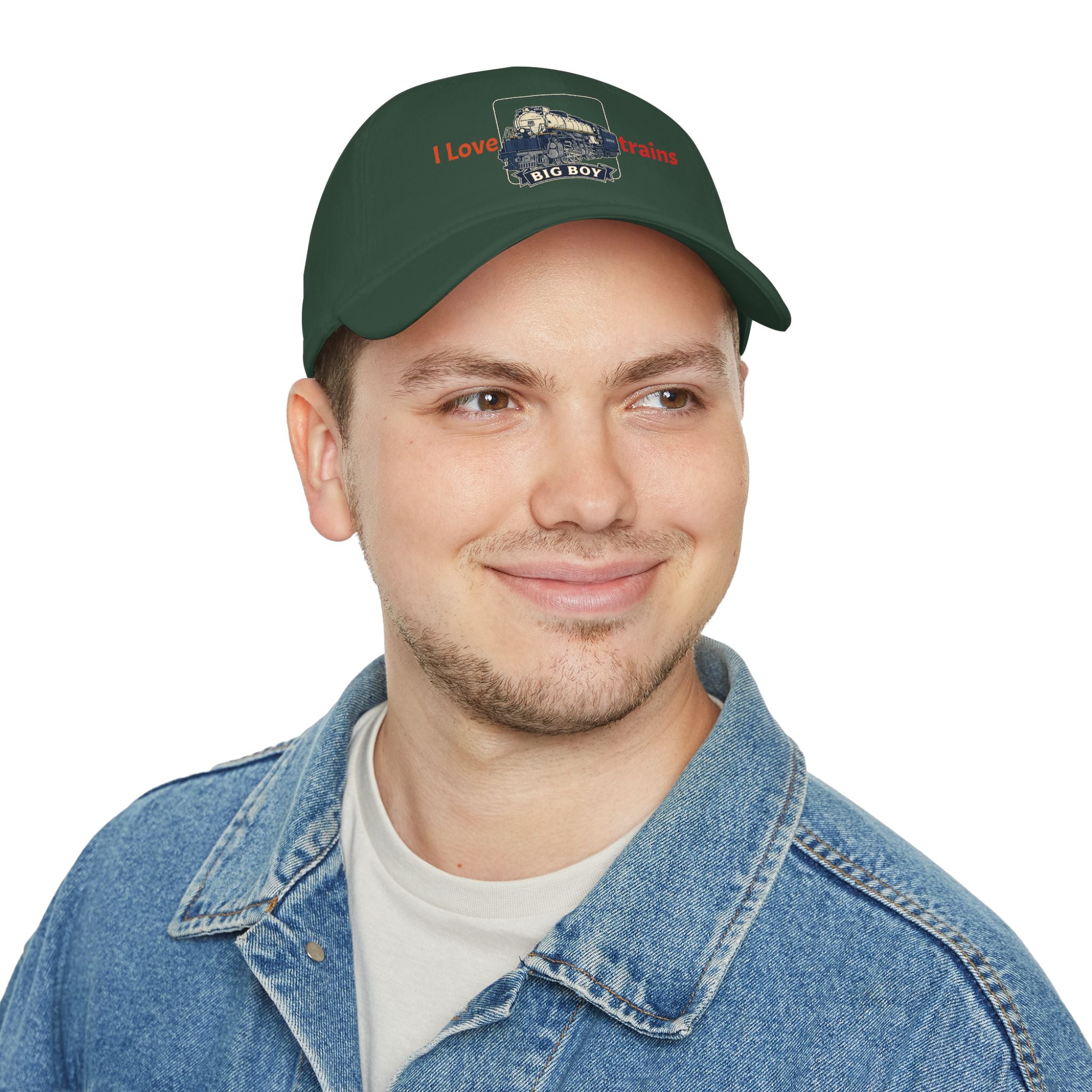 I Love Trains Big Boy Locomotive Low Profile Baseball Cap