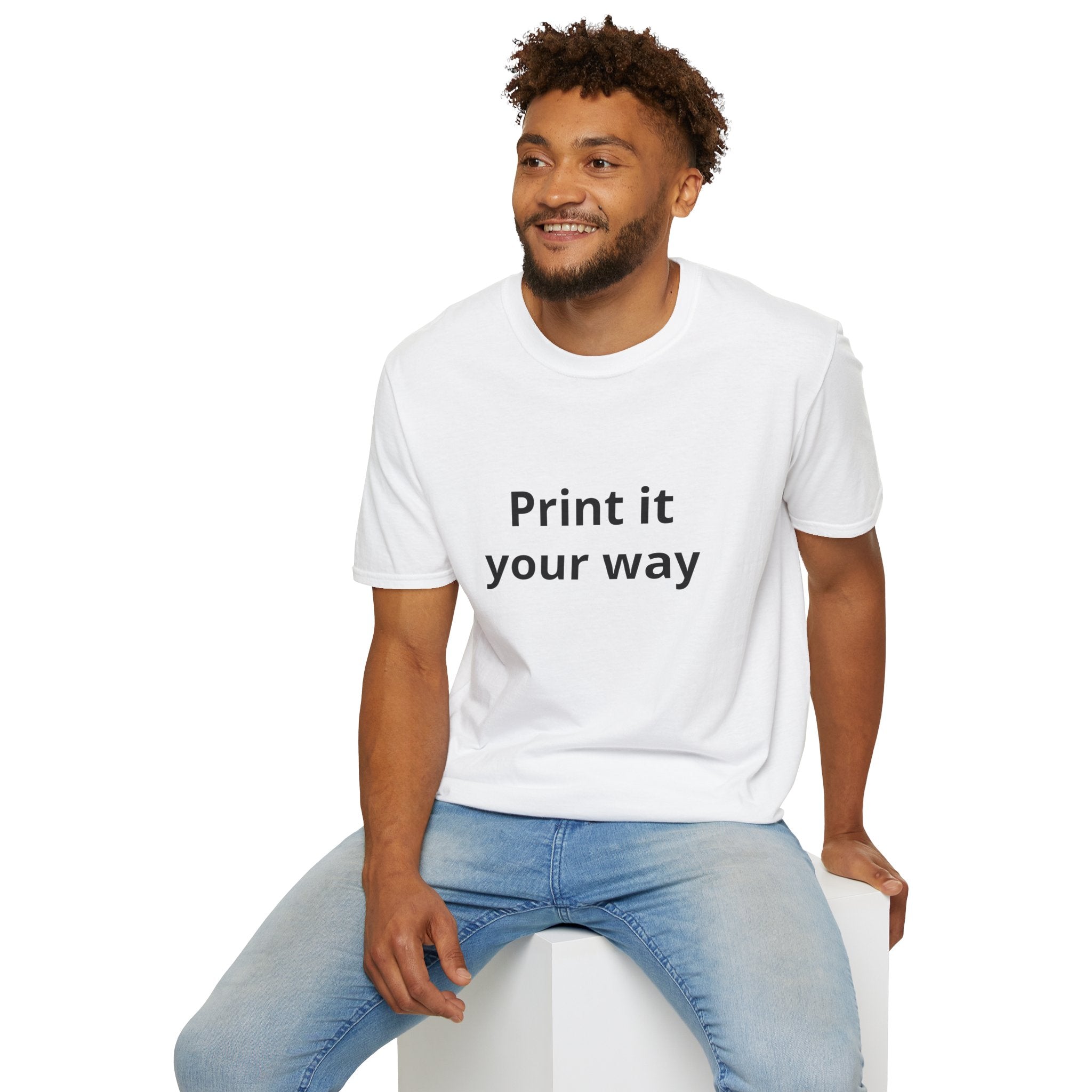 Print it Your Way T-Shirt | Customizable Text Mockup Tee