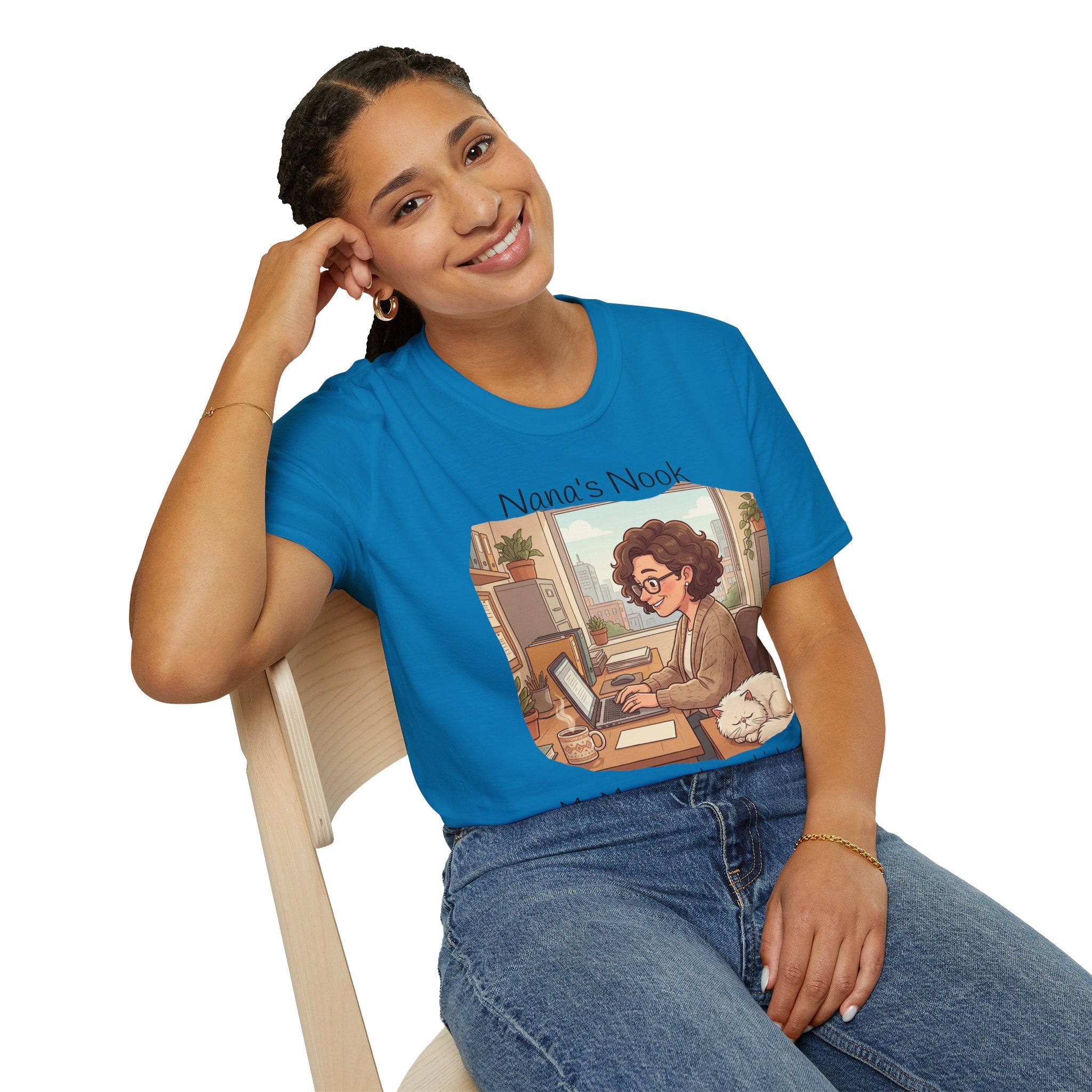T-Shirt / "Nana's Nook: My Manager Has Whiskers" Cozy Grandma Cat Lover Tee