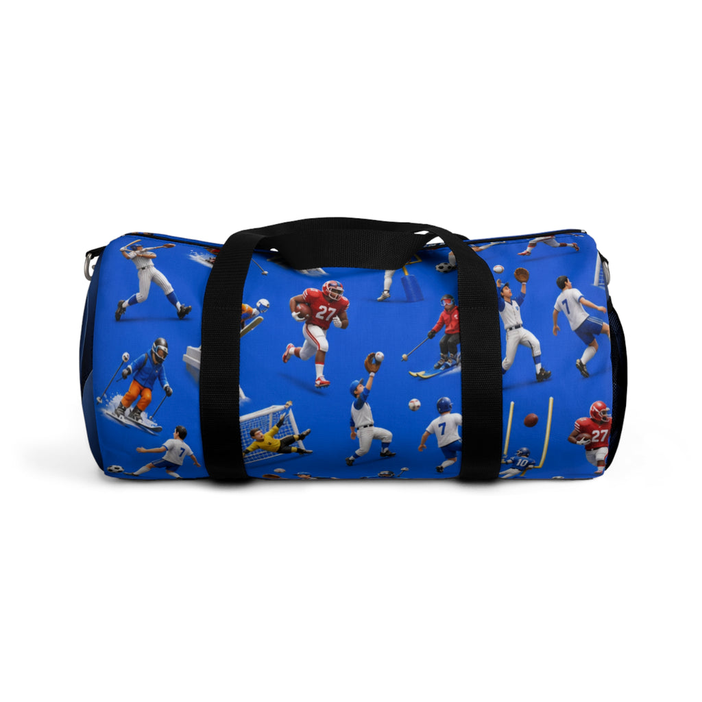 Football Players Pattern Duffel Bag — Sport Travel Gym Bag for Fans & Athletes