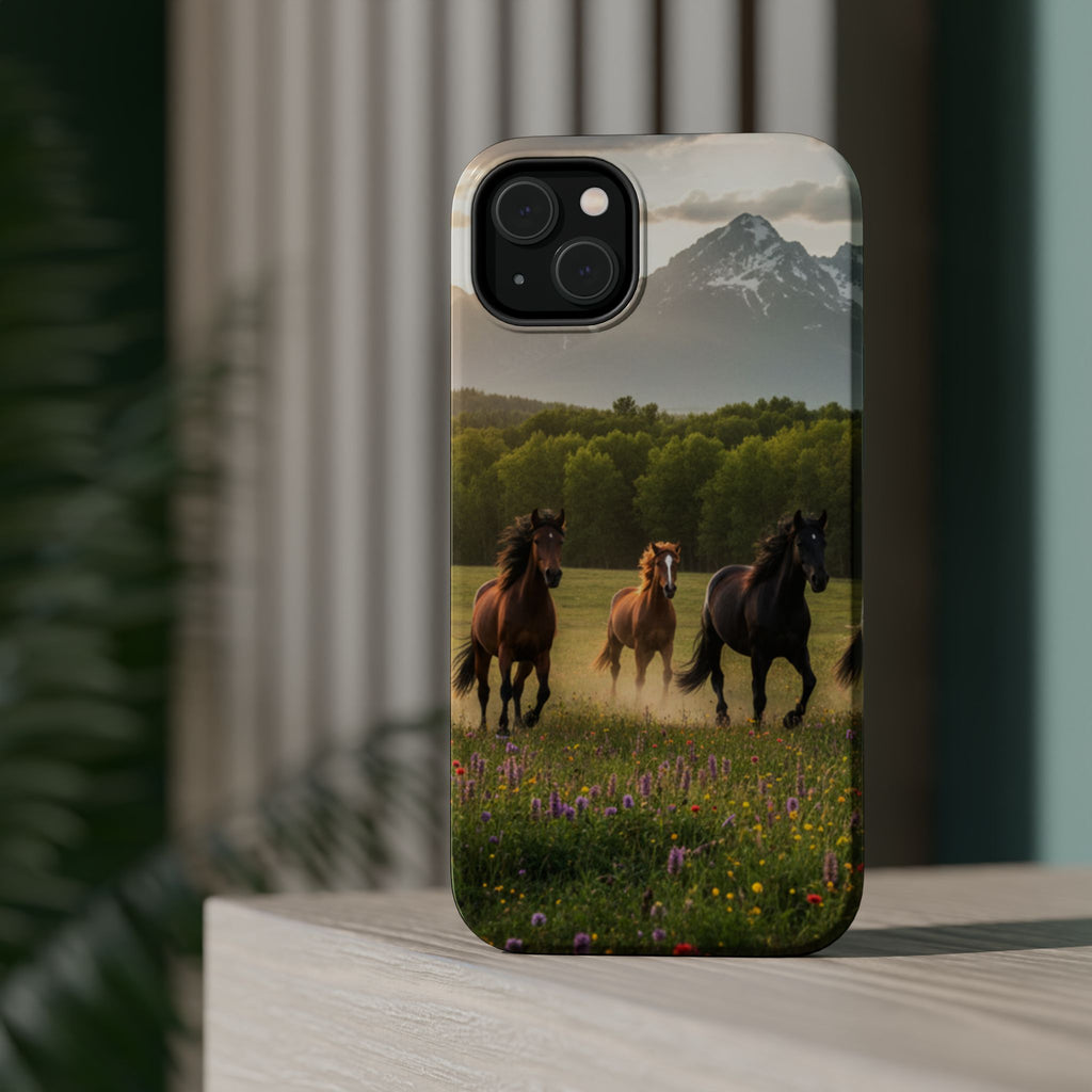 Running Horses Phone Case | Magnetic Impact-Resistant Case