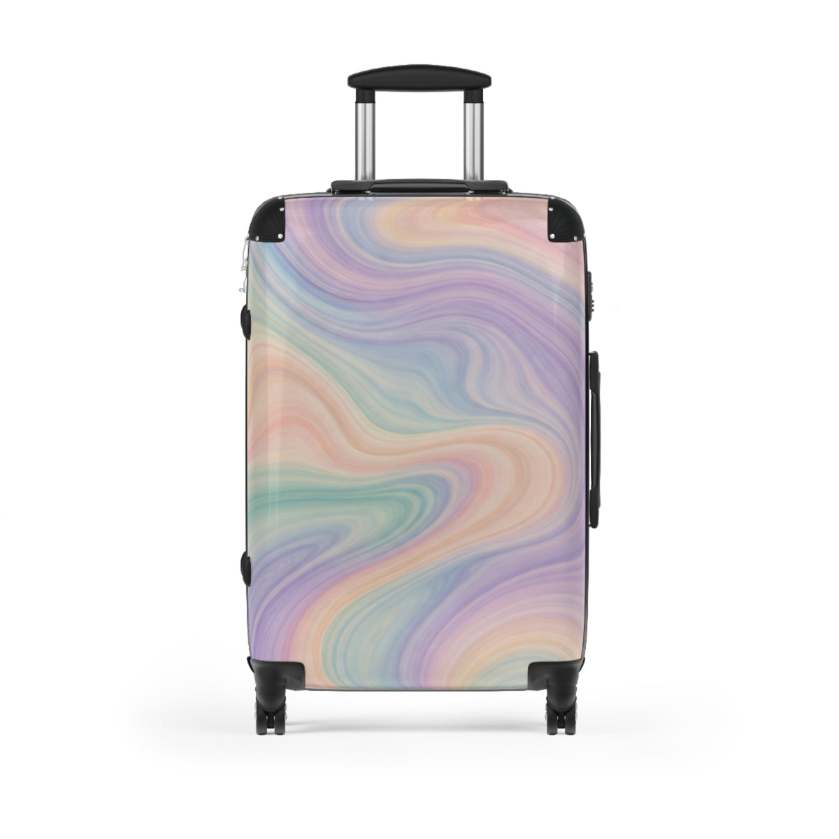 Psychedelic Swirl Colorful Marble Suitcase | Retro Travel Luggage