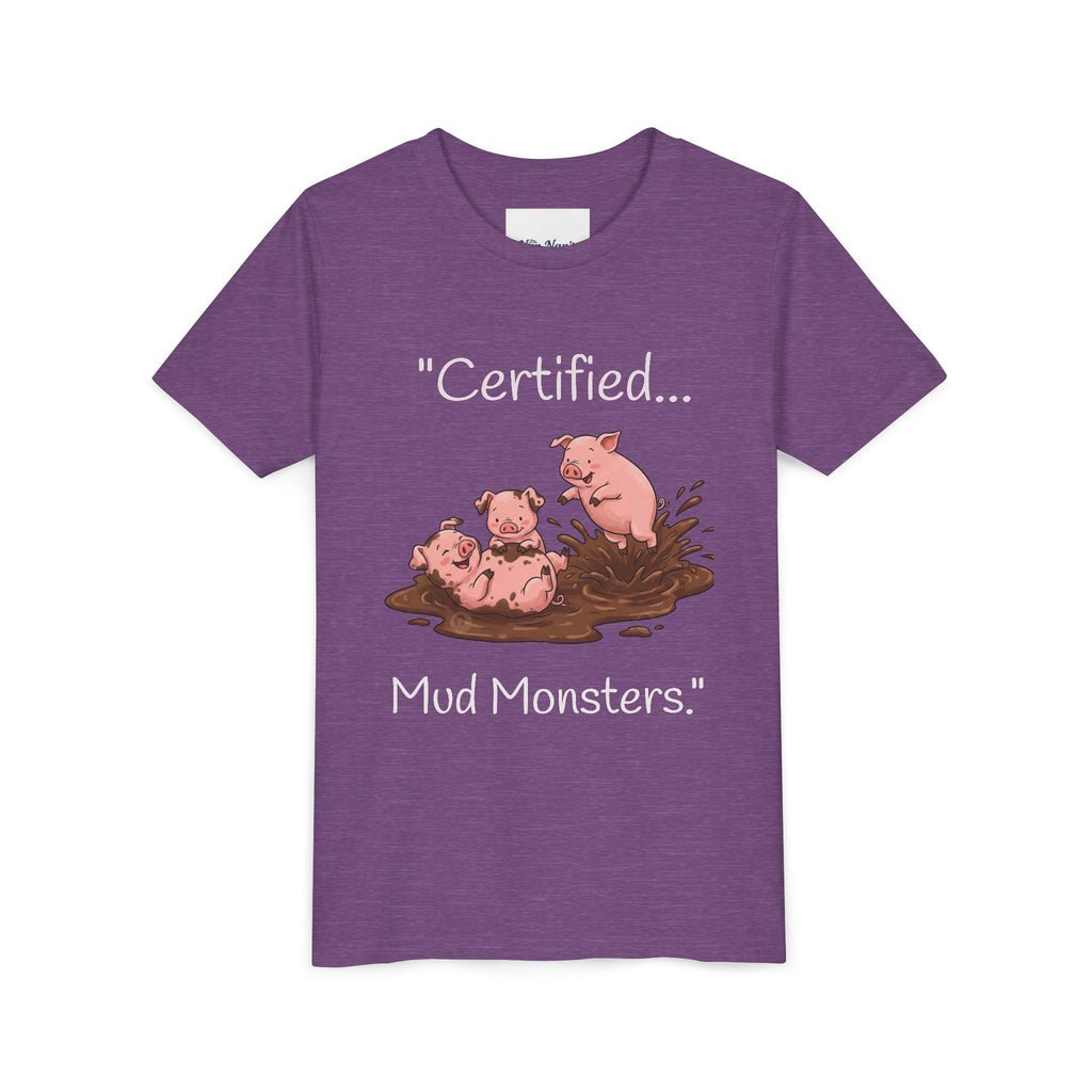 Youth Tee / "Certified Mud Monsters" Playful Piglets Graphic
