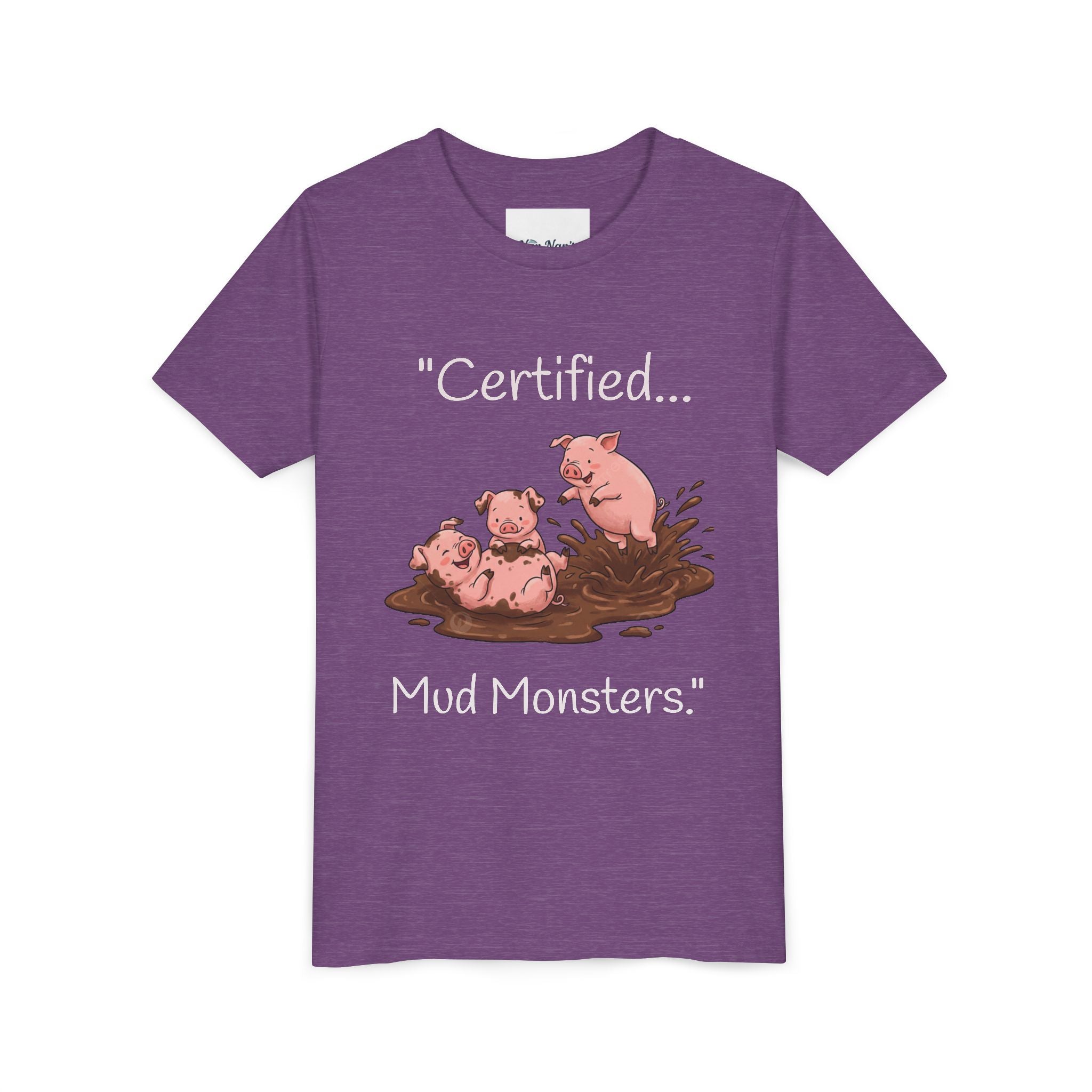 Youth Tee / "Certified Mud Monsters" Playful Piglets Graphic