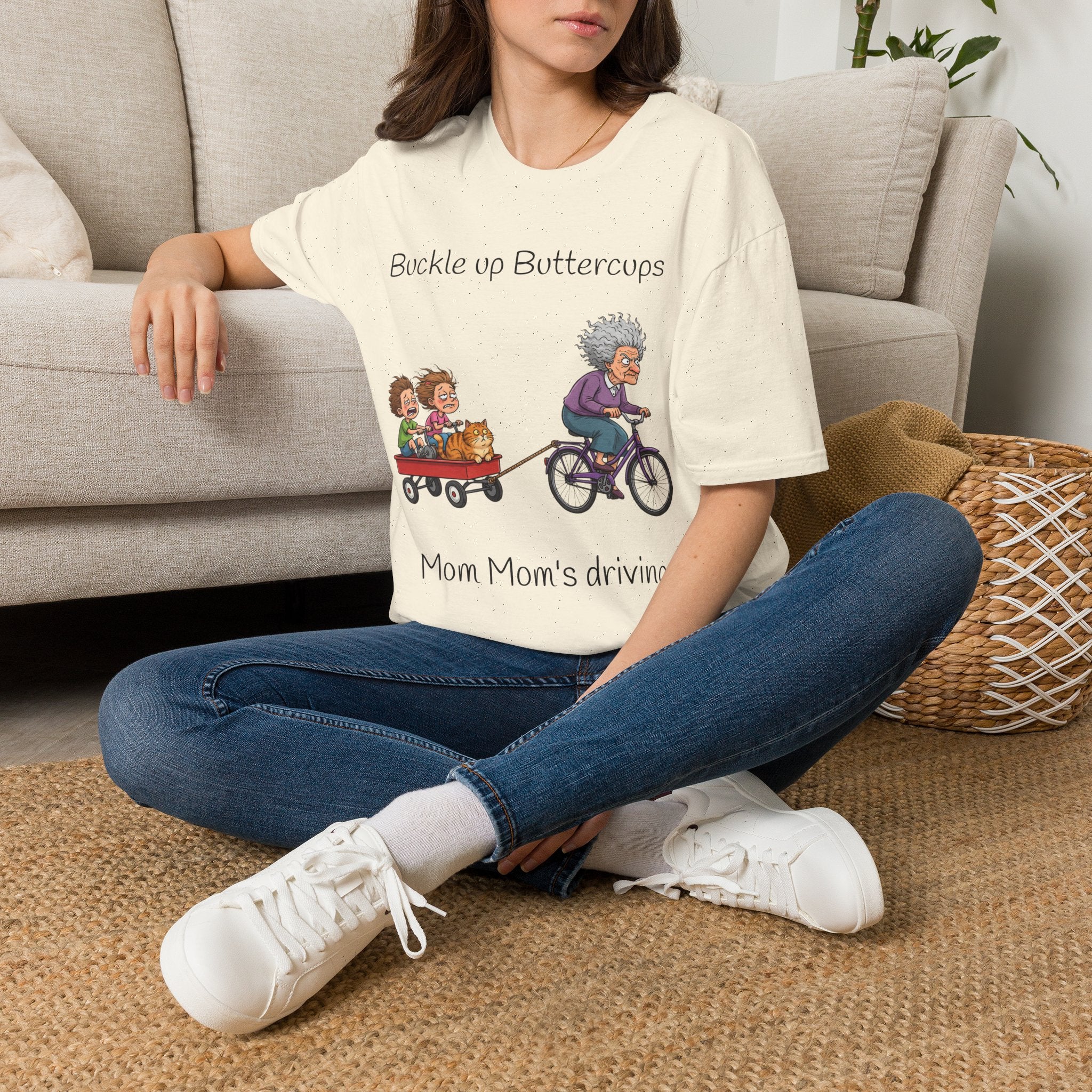 T-Shirt Buckle Up Buttercups Mom Mom Driving| Funny Grandma Tee