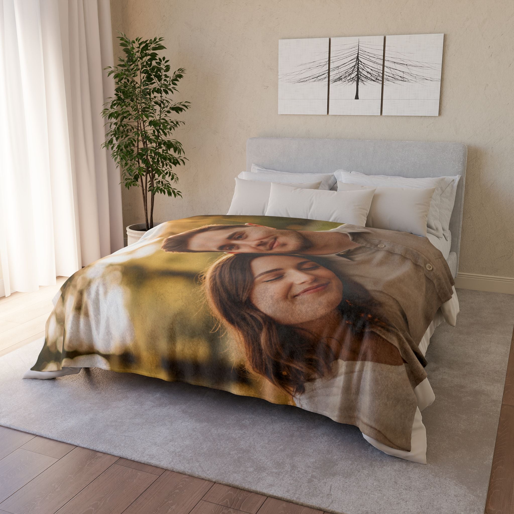 Photo Blanket / Personalized Soft Polyester Photo Throw, Custom Memory Gift