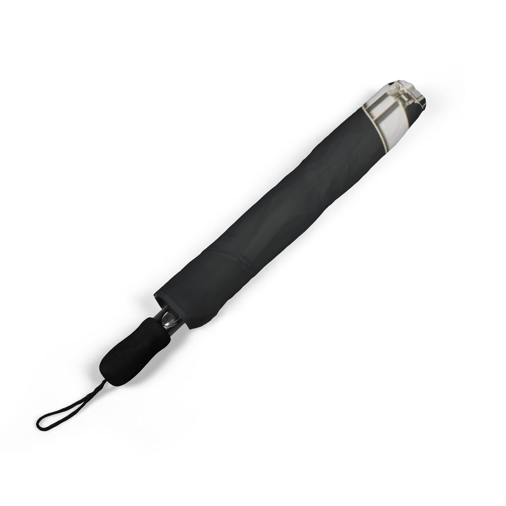 Oil Pumpjack Illustration Umbrella | Foldable Semi-Automatic Travel Umbrella
