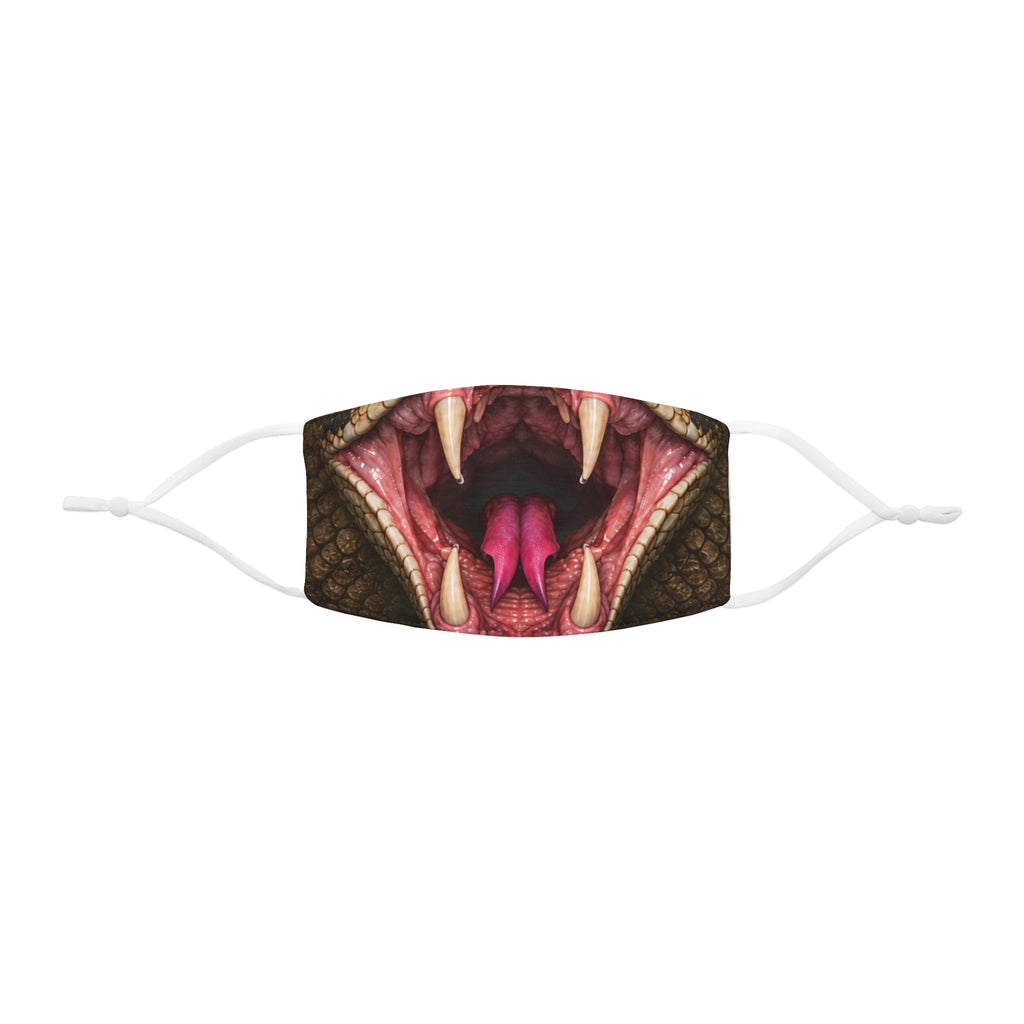 Snake Fang Mouth Face Mask, Snug-Fit Polyester Mask