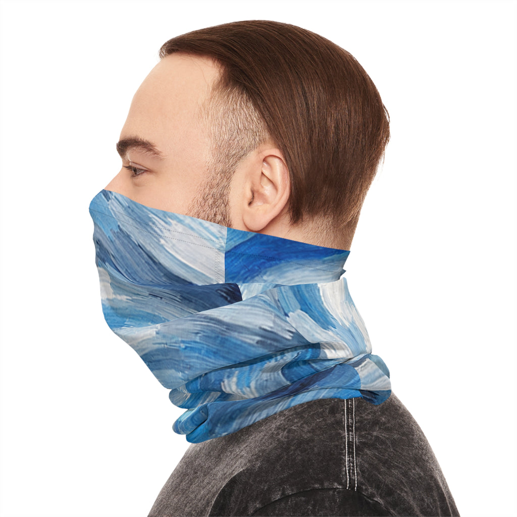 Blue Swirl Pattern Neck Gaiter | Abstract Spiral Design, Lightweight