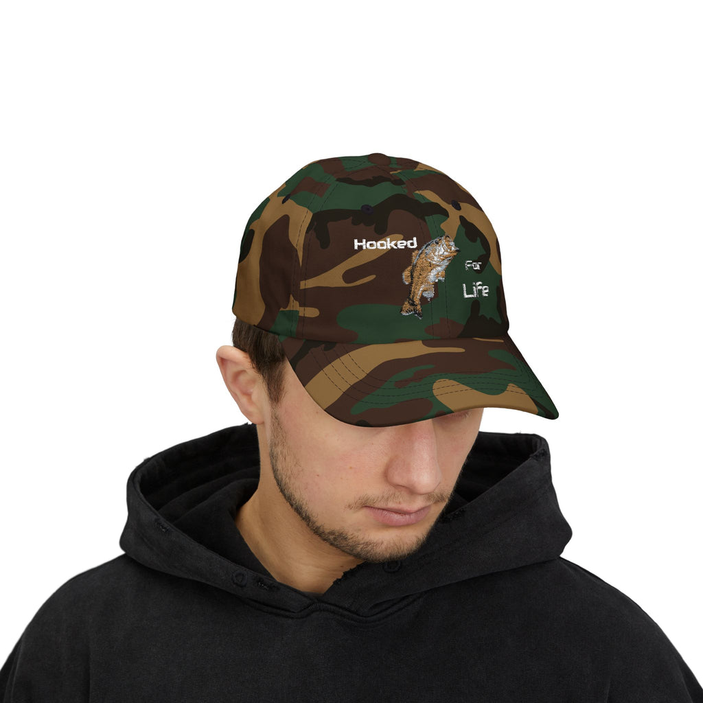 Hooked For Life Fishing Dad Cap | Baseball Hat
