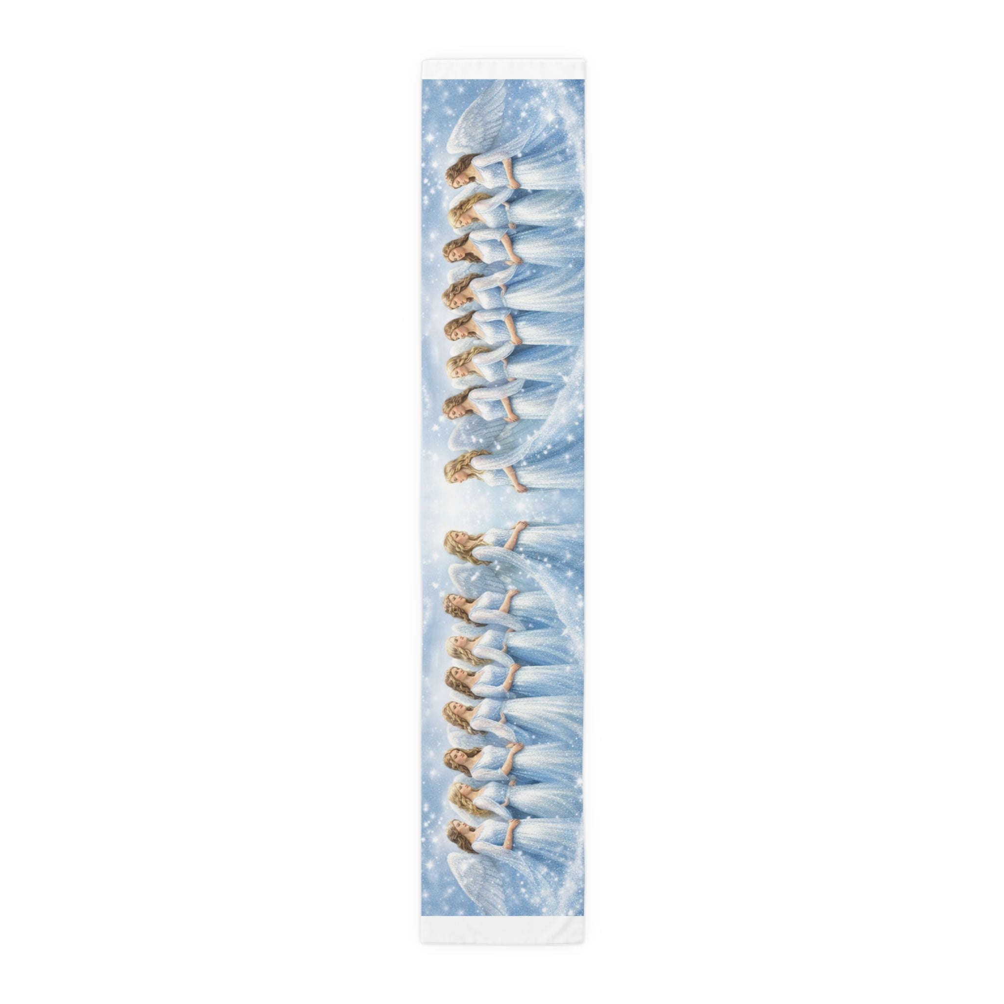 Angelic Women Illustration Table Runner | Heavenly Figures, Soft Pastel