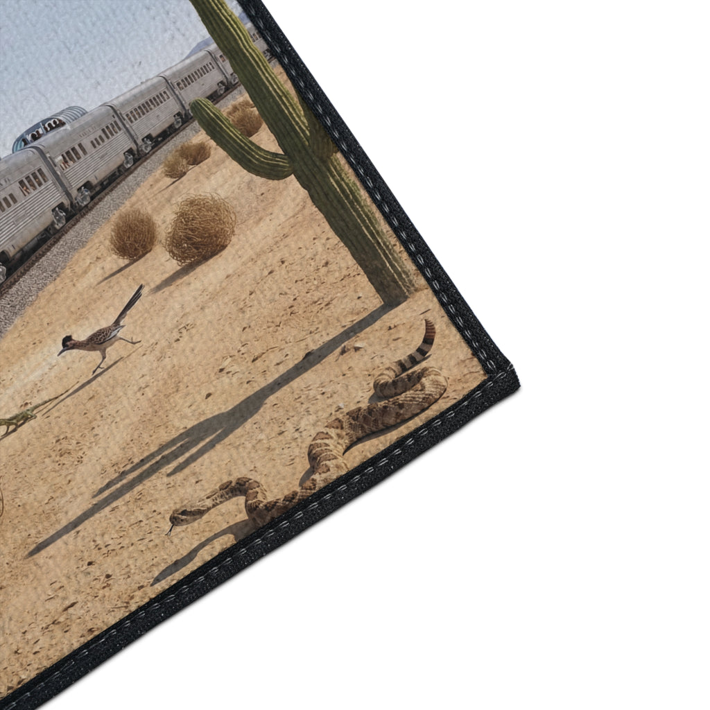 Santa Fe Desert Train Floor Mat | Southwestern Railroad Scene, Heavy Duty