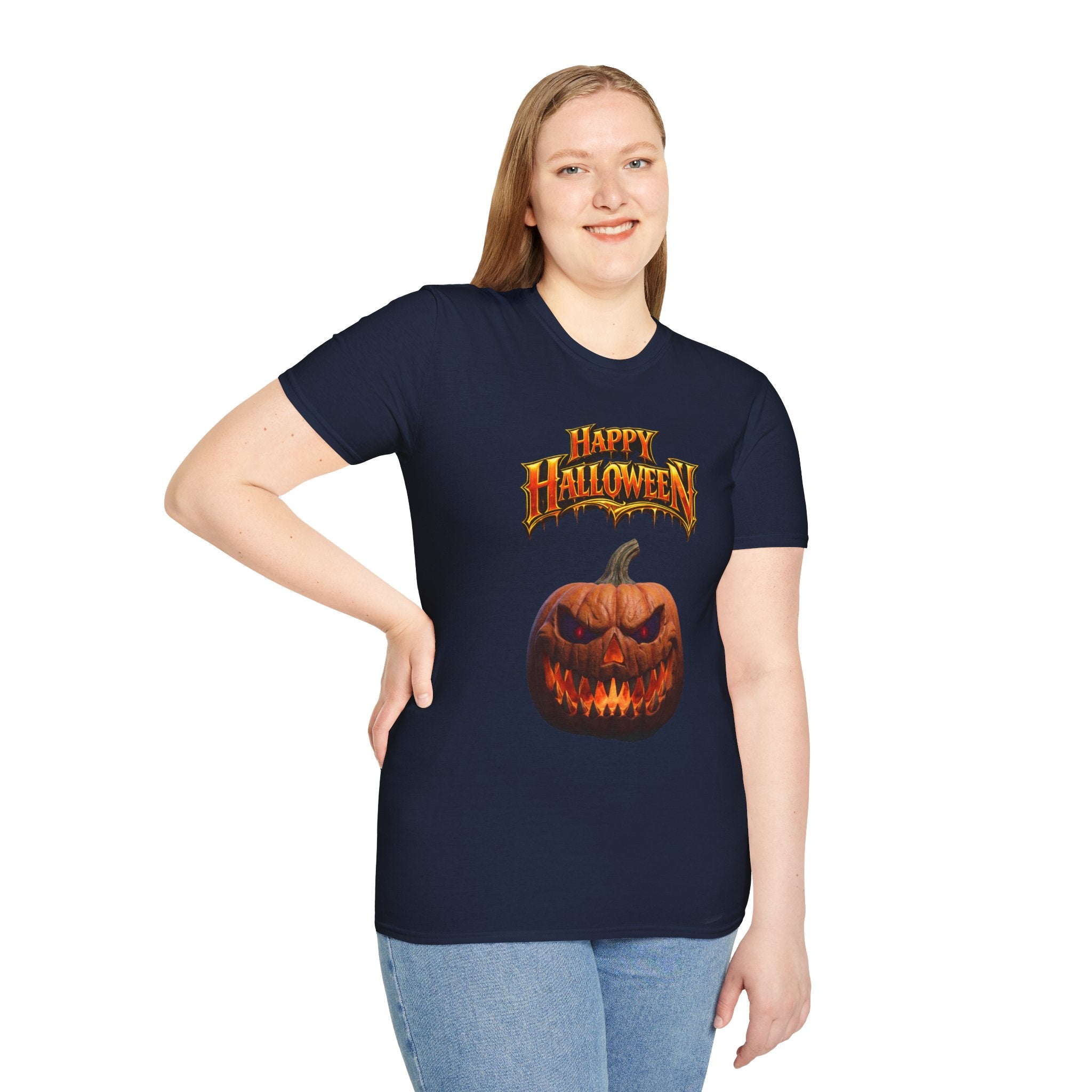 Happy Halloween Pumpkin T-Shirt | Jack-O'-Lantern Graphic Tee
