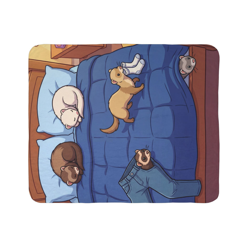 Ferret Fun/ Fleece Sherpa Blanket