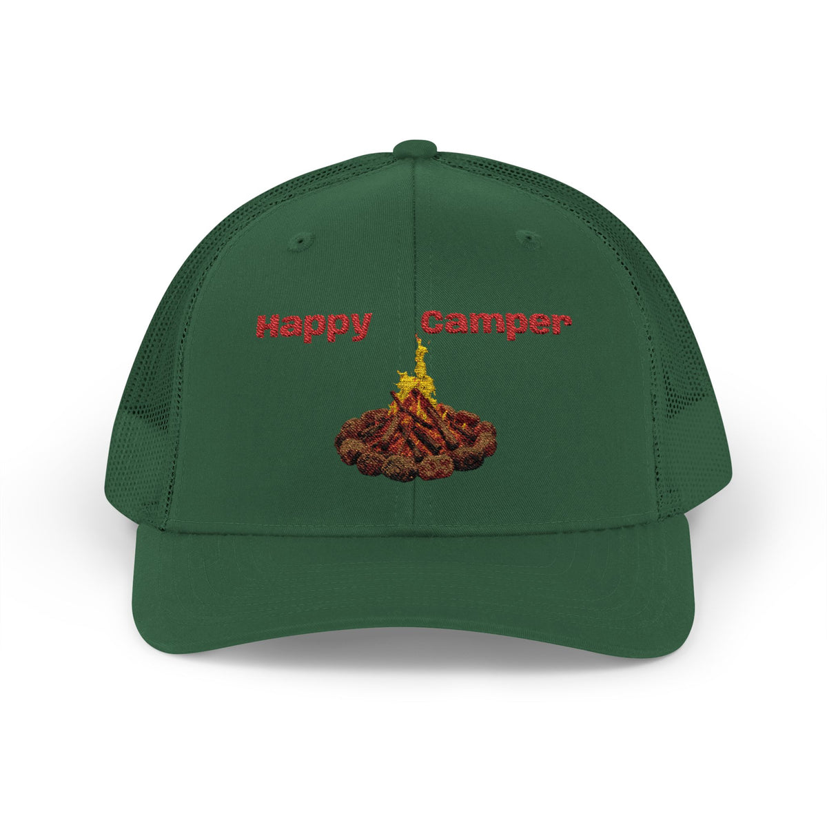 Happy Camper campfire Embroidered Snapback Cap | Trucker hat