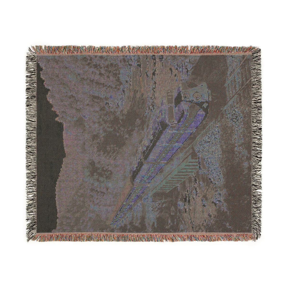 Vintage Passenger Train Woven Blanket | Scenic Rail Landscape