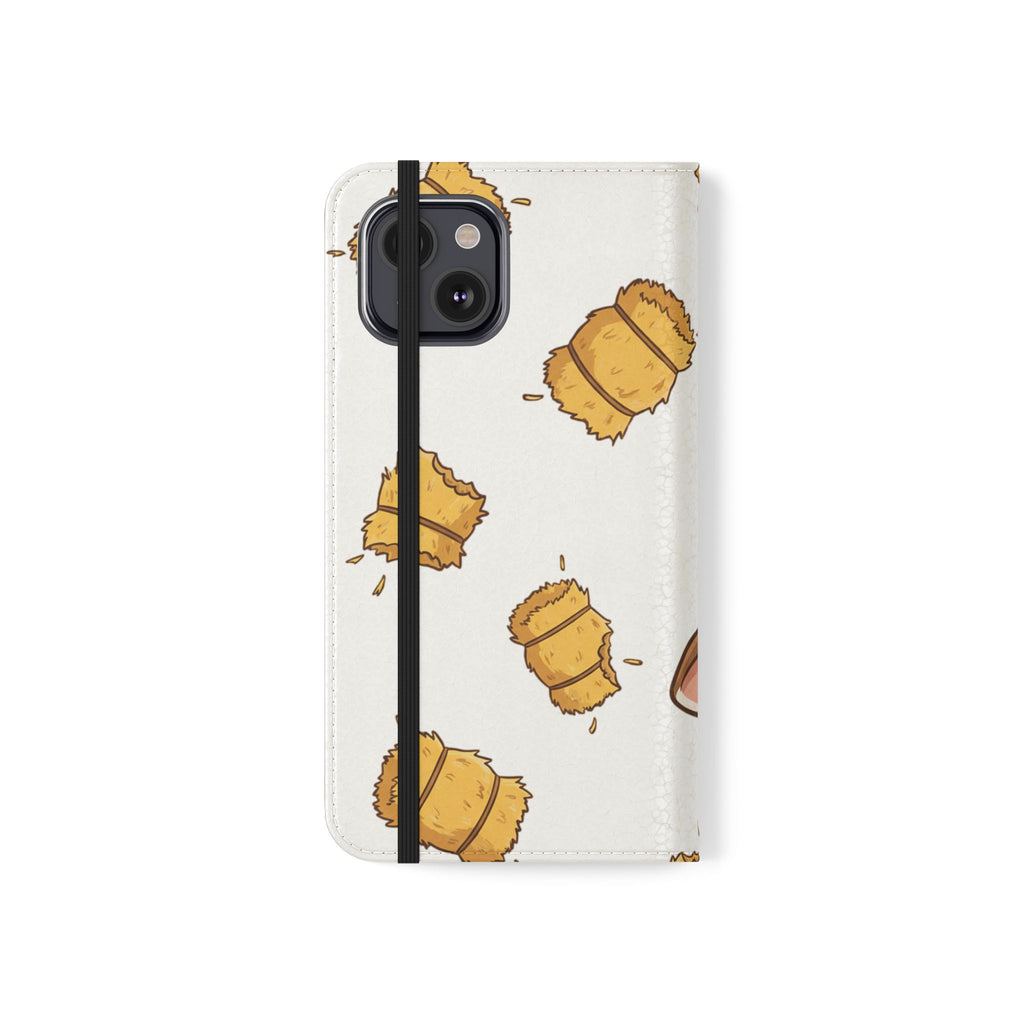 Cow & Hay Pattern Flip Case/ Cute Farm Animal Phone Wallet