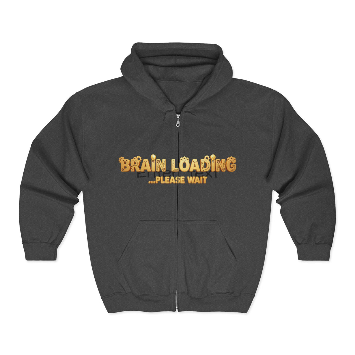 Loading Brain Unisex Graphic Full-Zip Hoodie – Funny Heavy Blend Hooded Sweatshirt