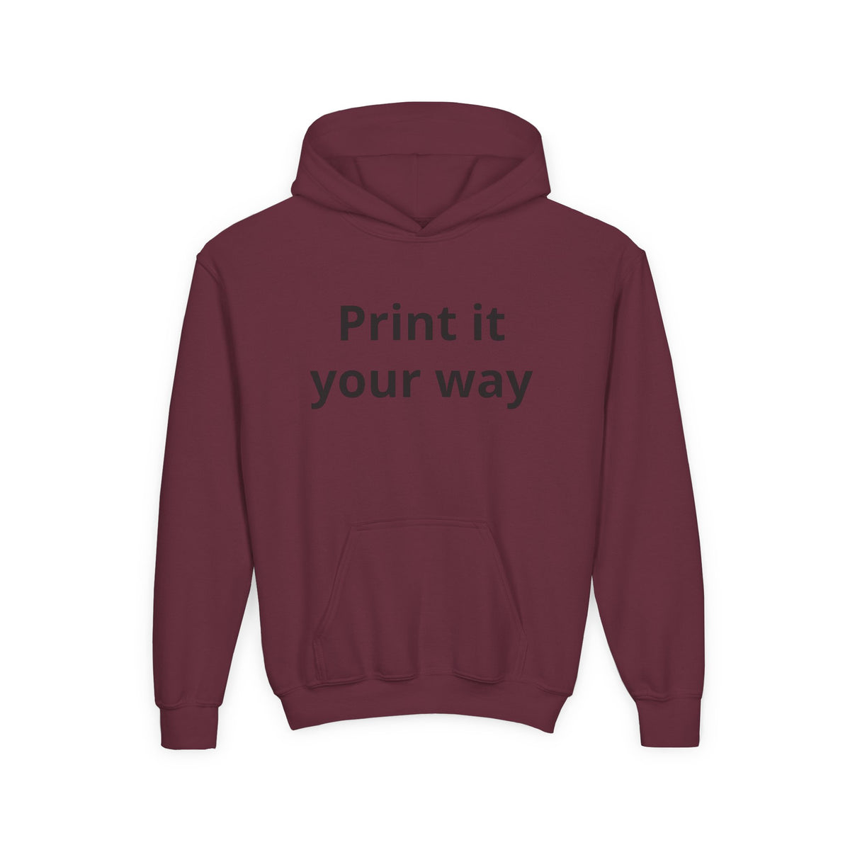 Print It Your Way Kids Graphic Hoodie – Customizable Youth Heavy Blend Hooded Sweatshirt