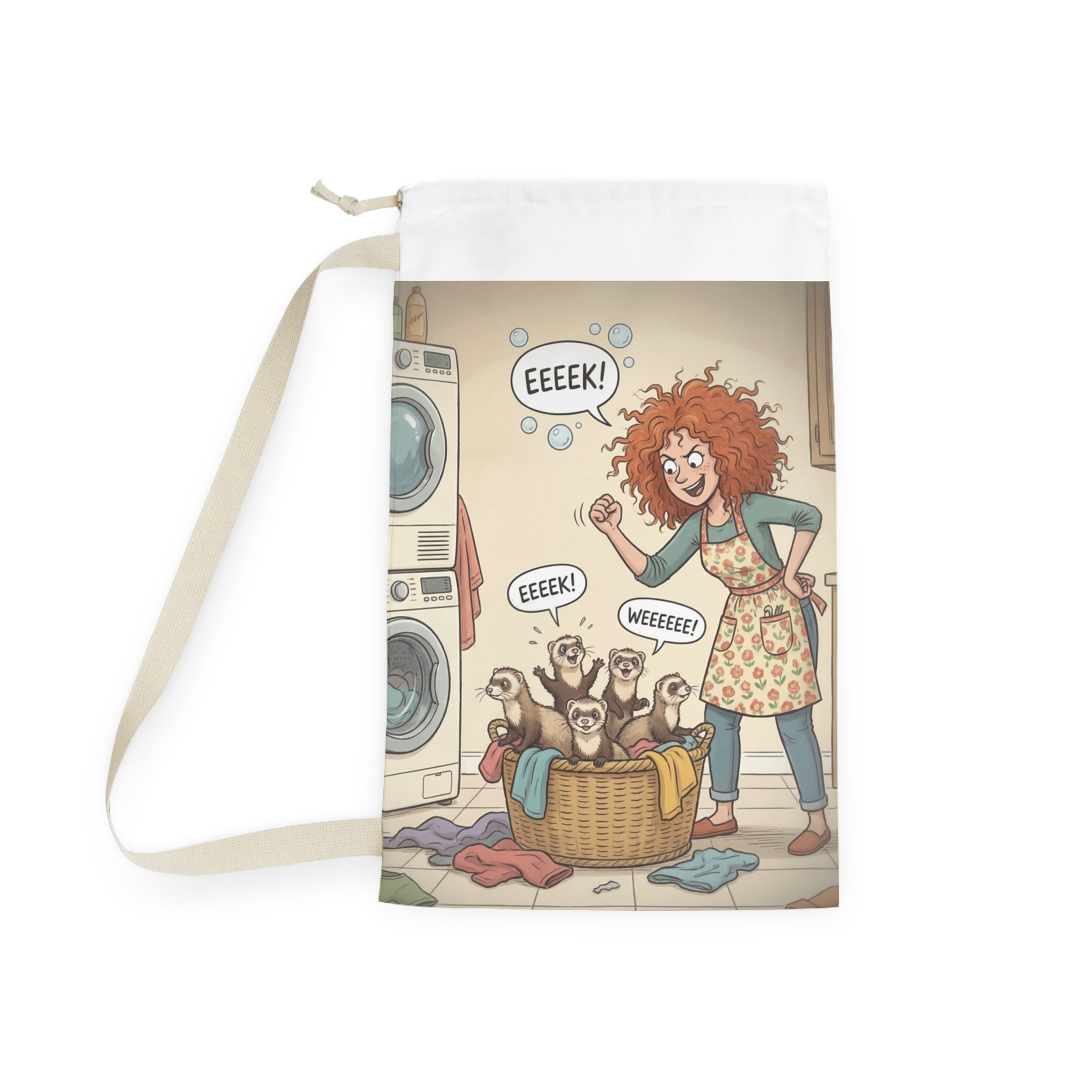 Laundry Bag - Funny Ferrets Playing