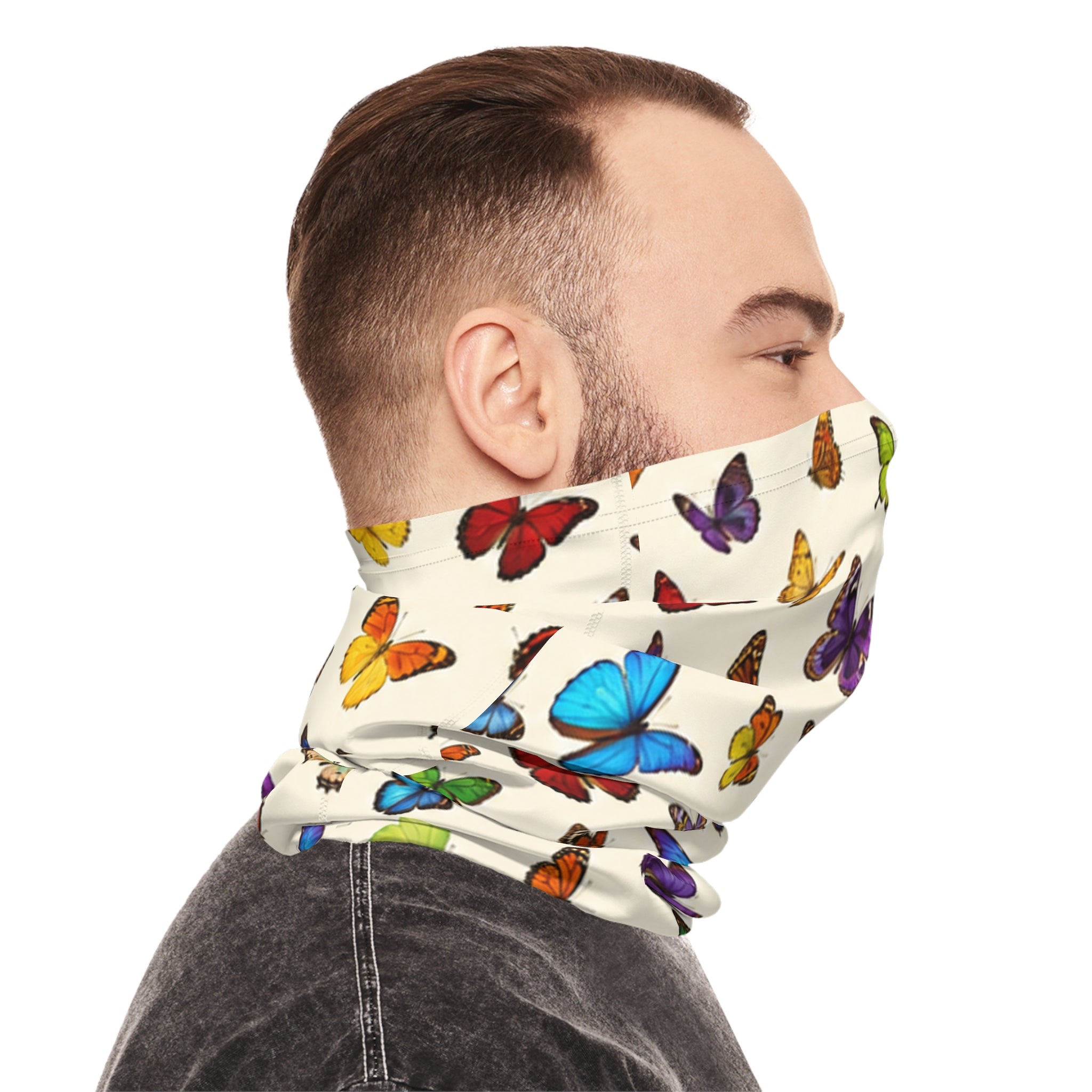 Colorful Butterfly Field Neck Gaiter | Spring Floral Scarf