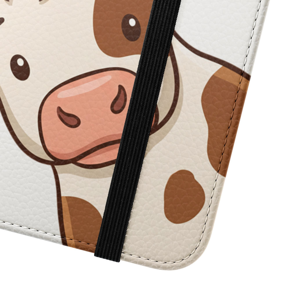 Cow & Hay Pattern Flip Case/ Cute Farm Animal Phone Wallet