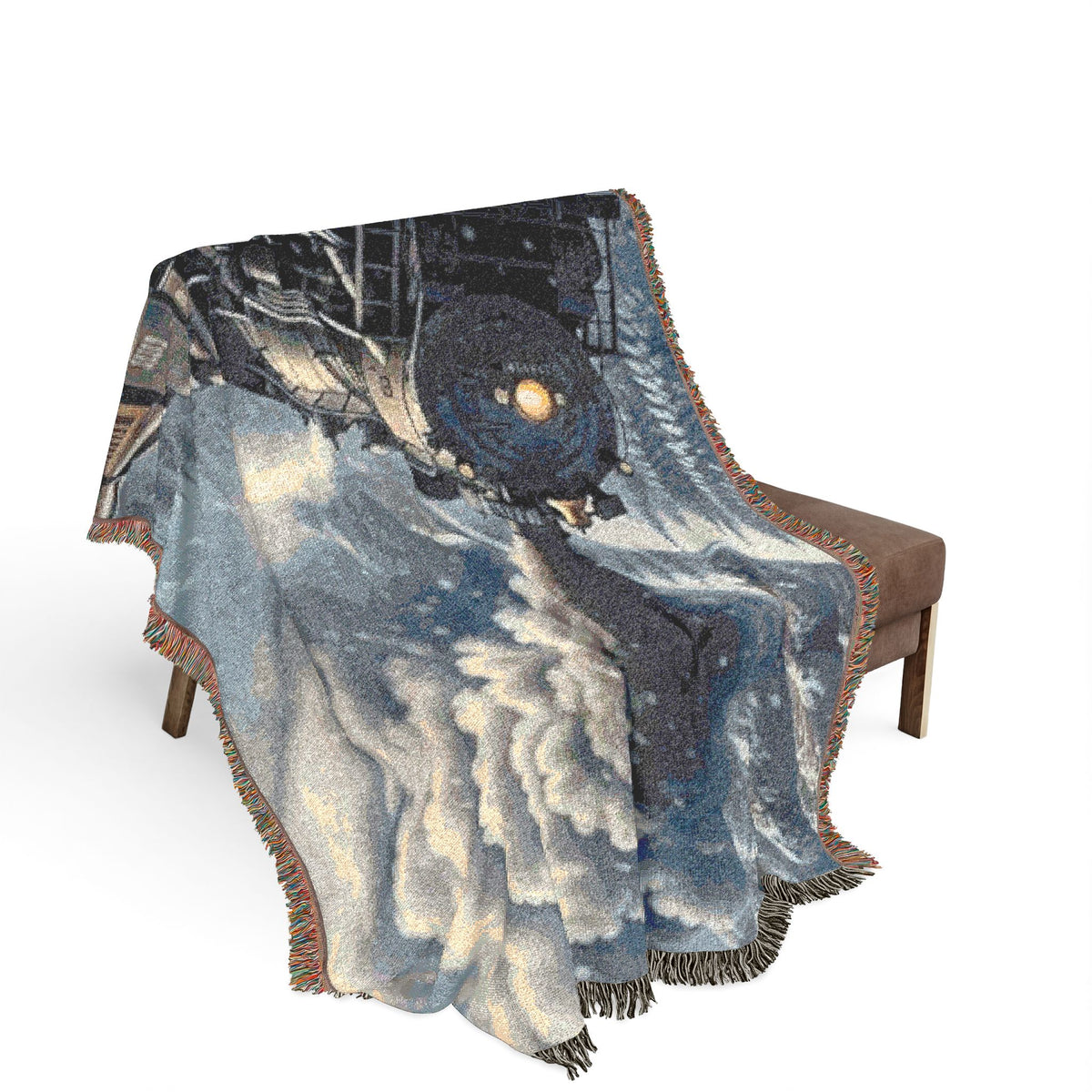 Steam Train Woven Blanket | Vintage Locomotive Throw