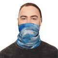 Blue Swirl Pattern Neck Gaiter | Abstract Spiral Design, Lightweight
