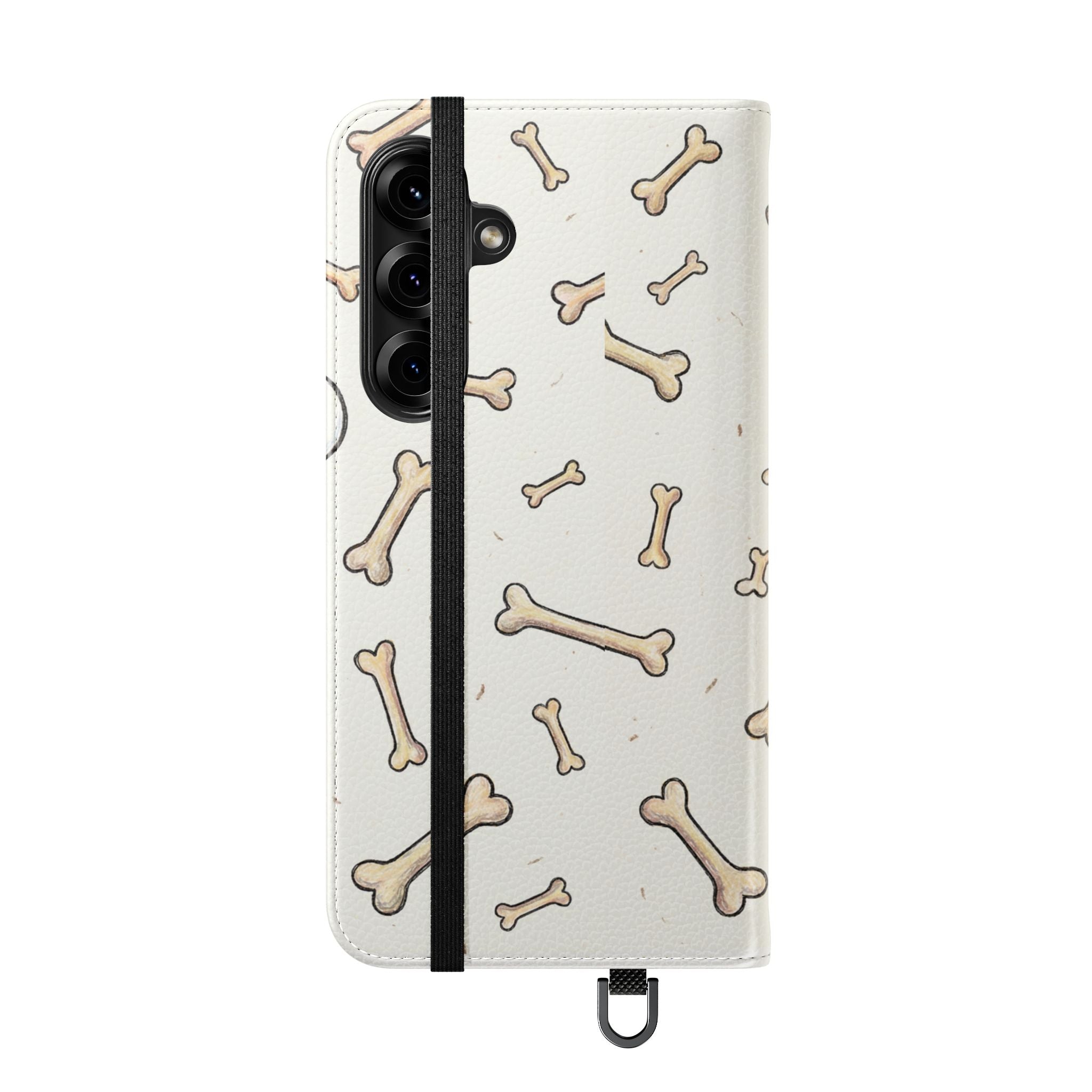 Pug & Bones Phone Flip Case / Cute Dog Wallet Cover