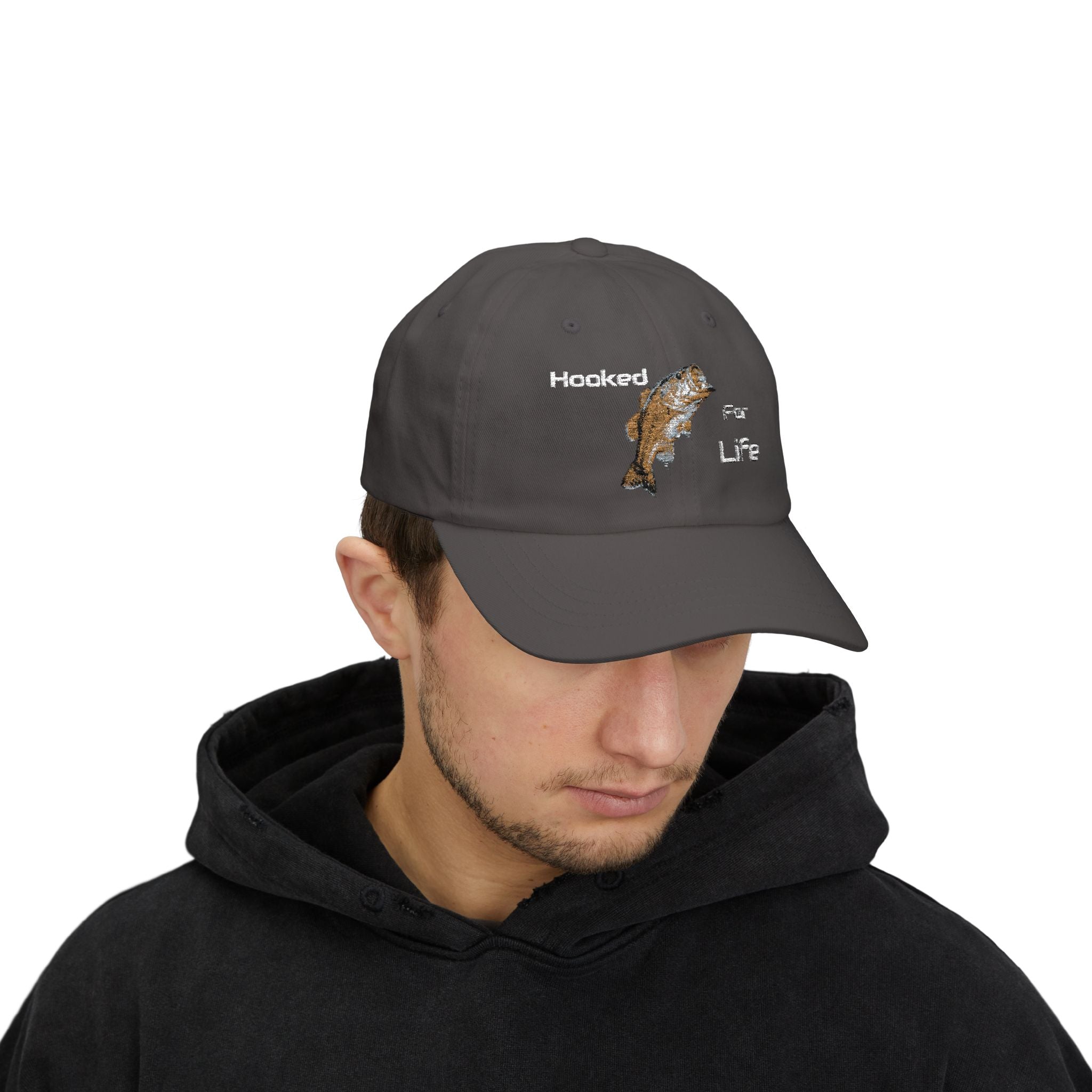 Hooked For Life Fishing Dad Cap | Baseball Hat