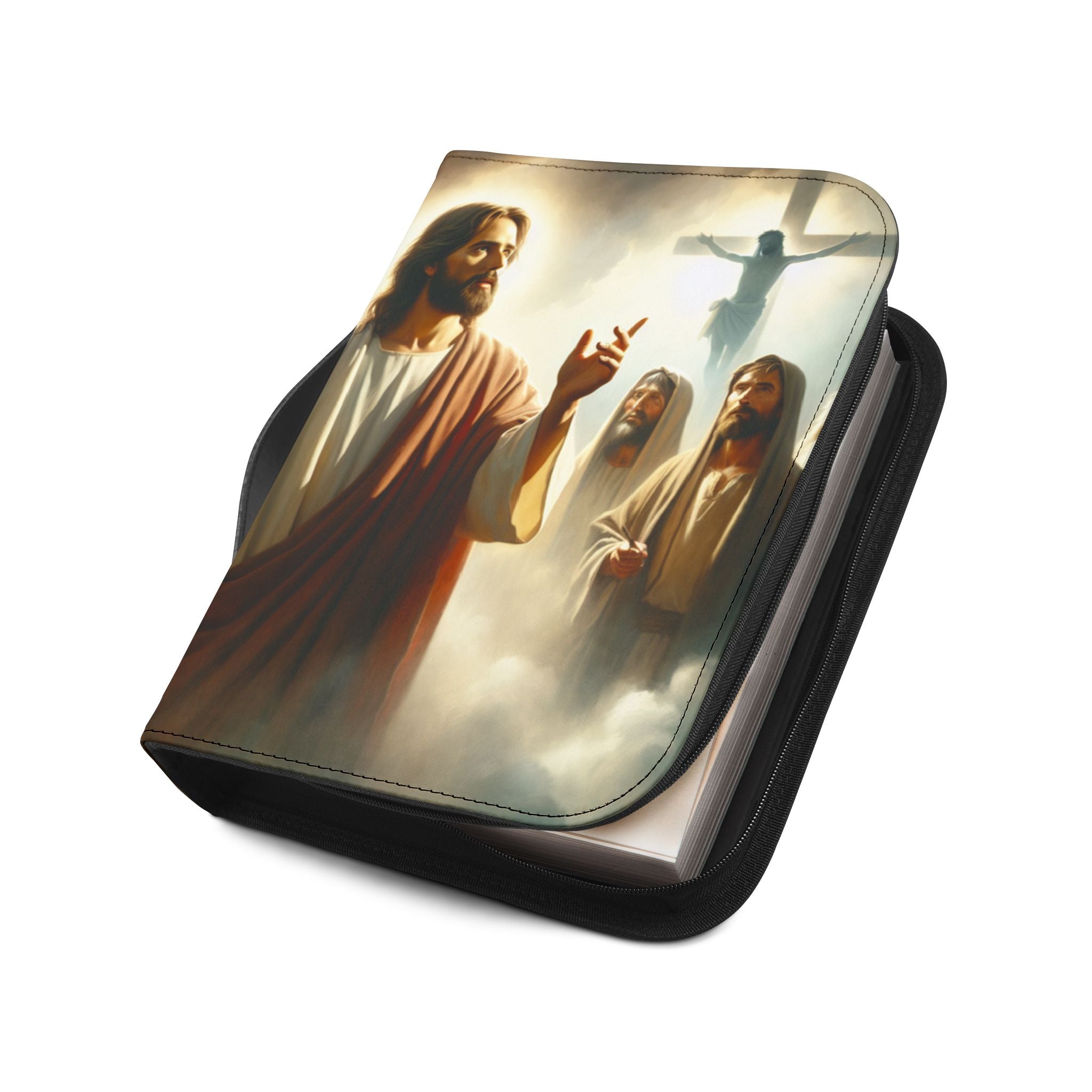 Bible Cover Jesus Crucifixion /Jesus Illustration Bible Cover | Isaiah 53:5 Scripture Zippered Cover/100% PU Leather