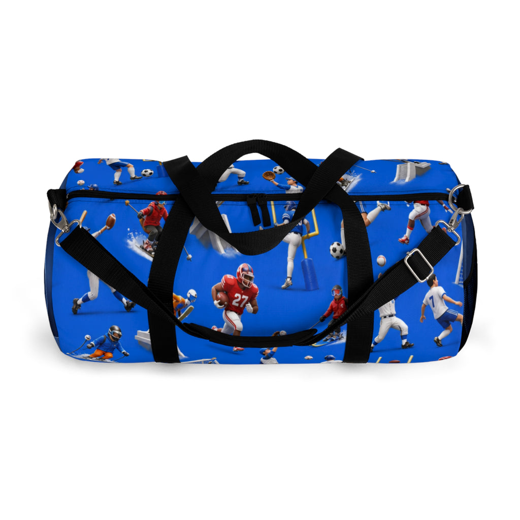 Football Players Pattern Duffel Bag — Sport Travel Gym Bag for Fans & Athletes