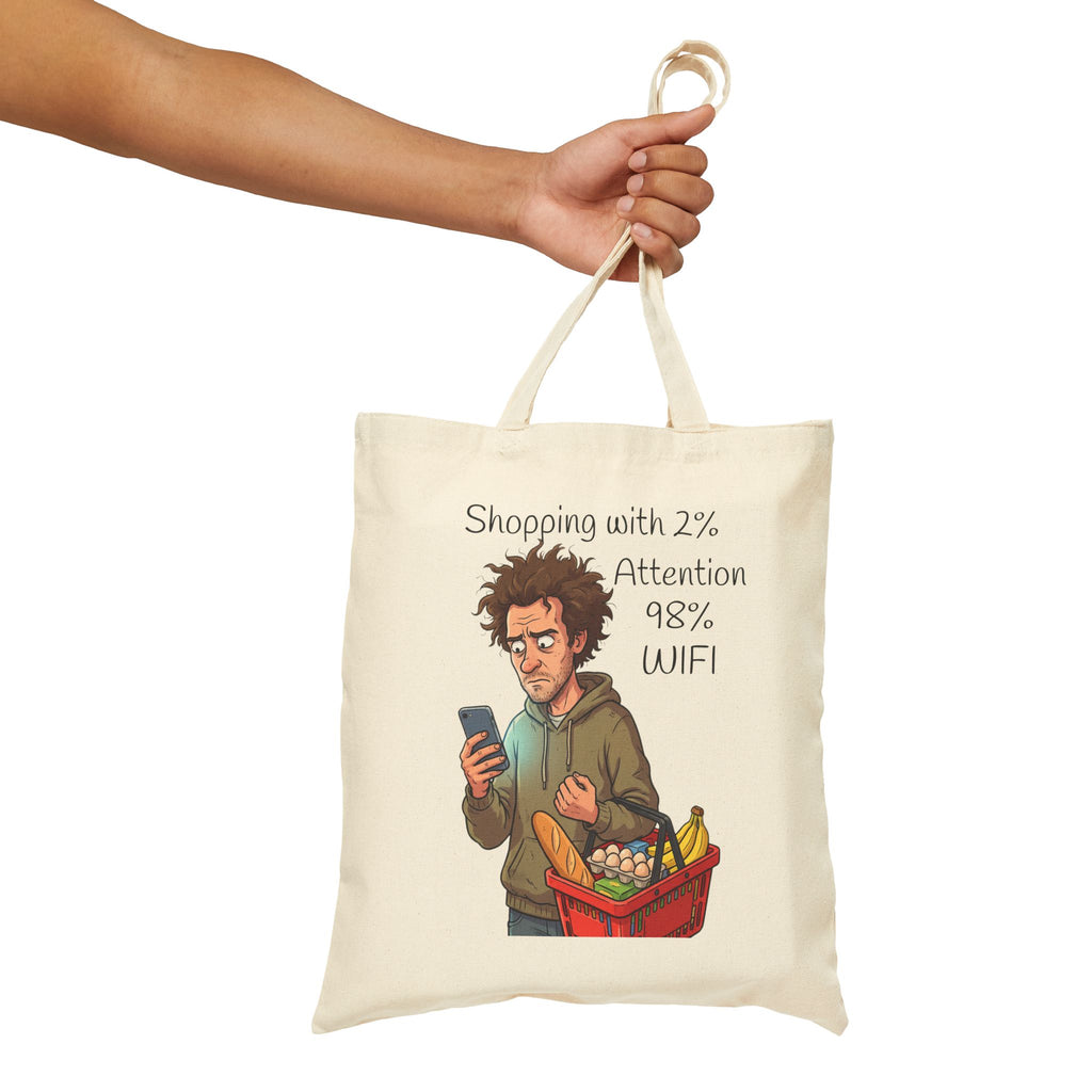 Tote Bag / Wifi Funny Grocery Canvas Tote