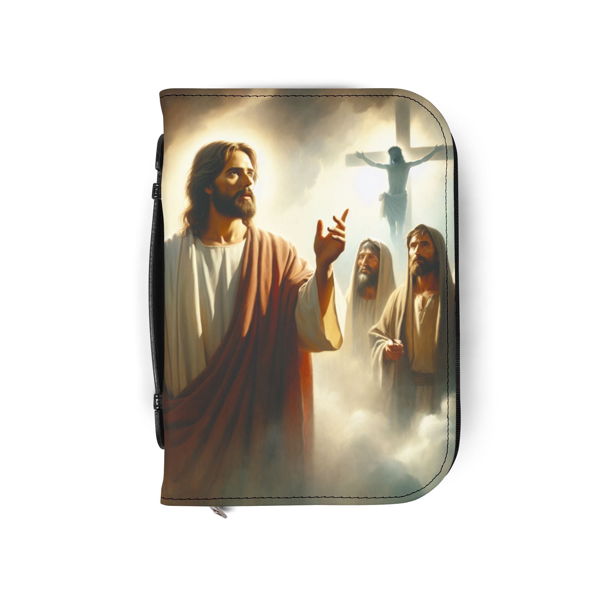 Bible Cover Jesus Crucifixion /Jesus Illustration Bible Cover | Isaiah 53:5 Scripture Zippered Cover/100% PU Leather