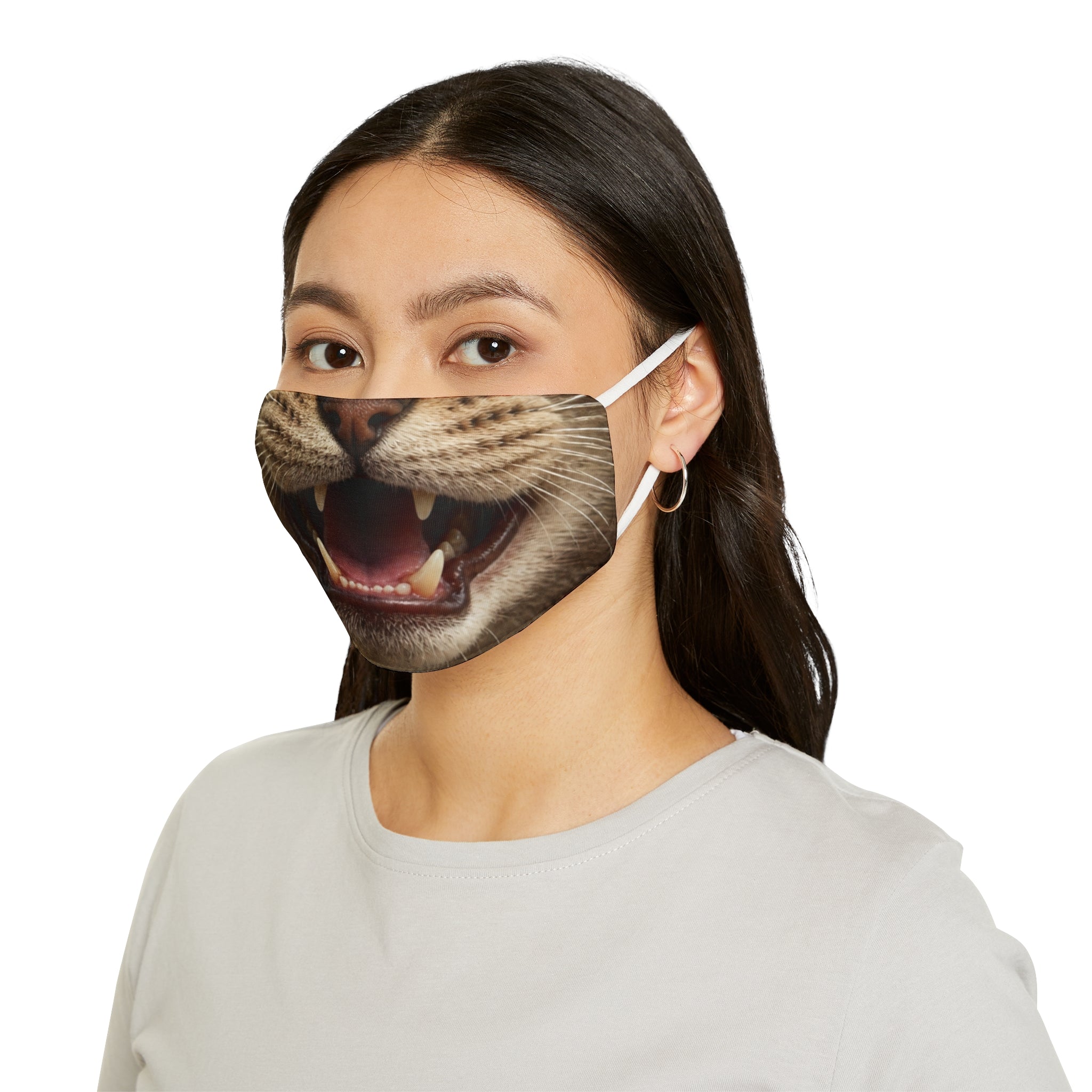 Cat Mouth Face Mask Snug-Fit Polyester Face Mask | Cute Cat Teeth Design