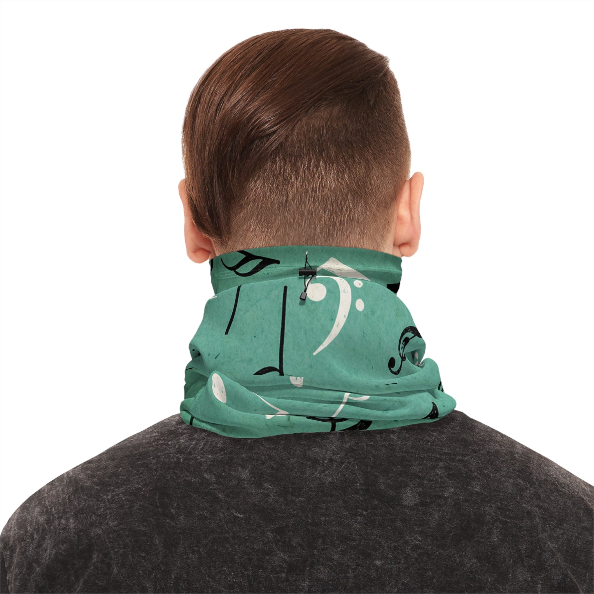 Music Notes Neck Gaiter | Winter Neck Gaiter With Drawstring