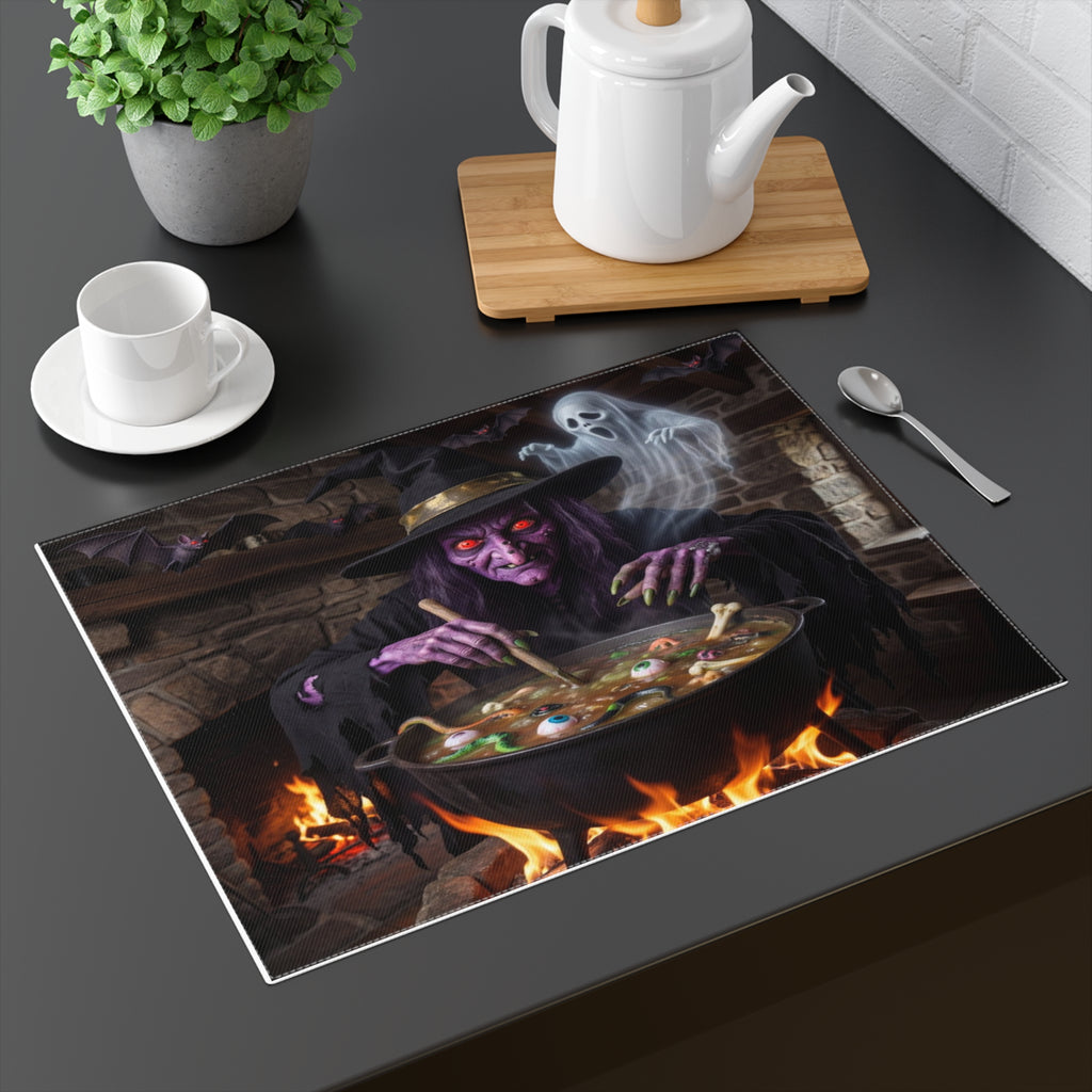 Halloween Witch Placemat – Spooky Cauldron & Ghost Table Mat